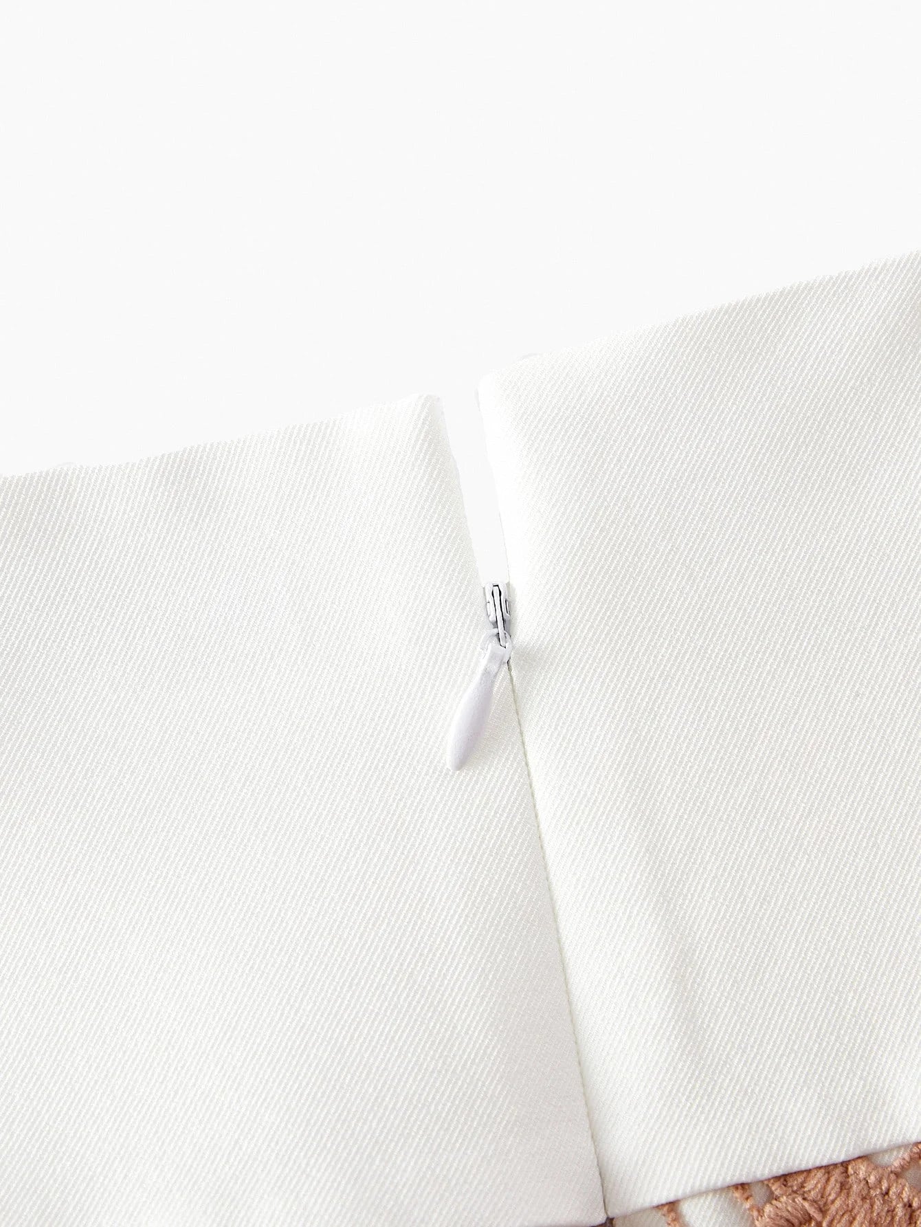 PREMIUM GUIPURE LACE ZIPPER BACK SPLIT HEM SLIM FIT DRESS WITHOUT BELT