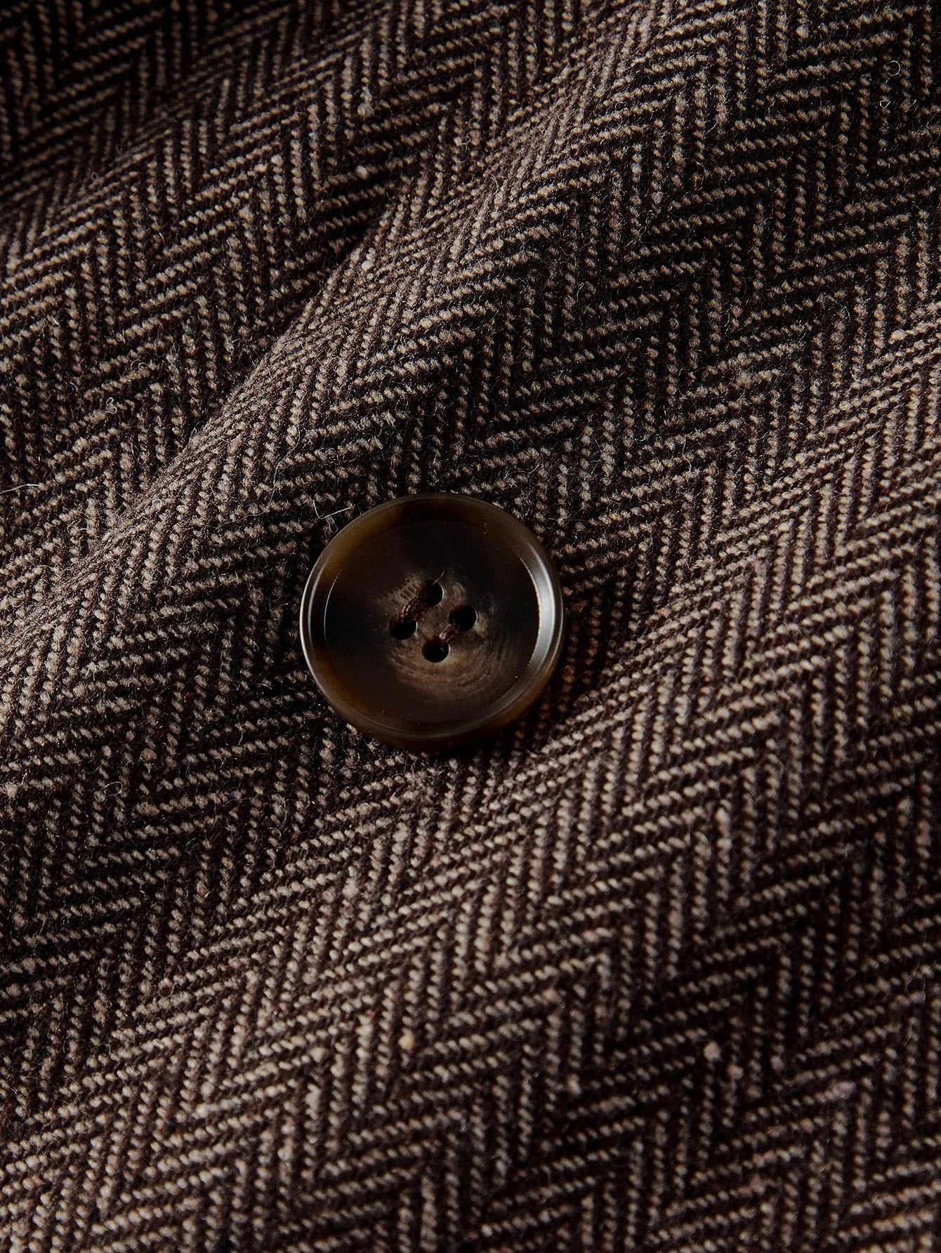 PREMIUM HERRINGBONE PATTERN LAPEL COLLAR DOUBLE BREASTED PLACKET BLAZER