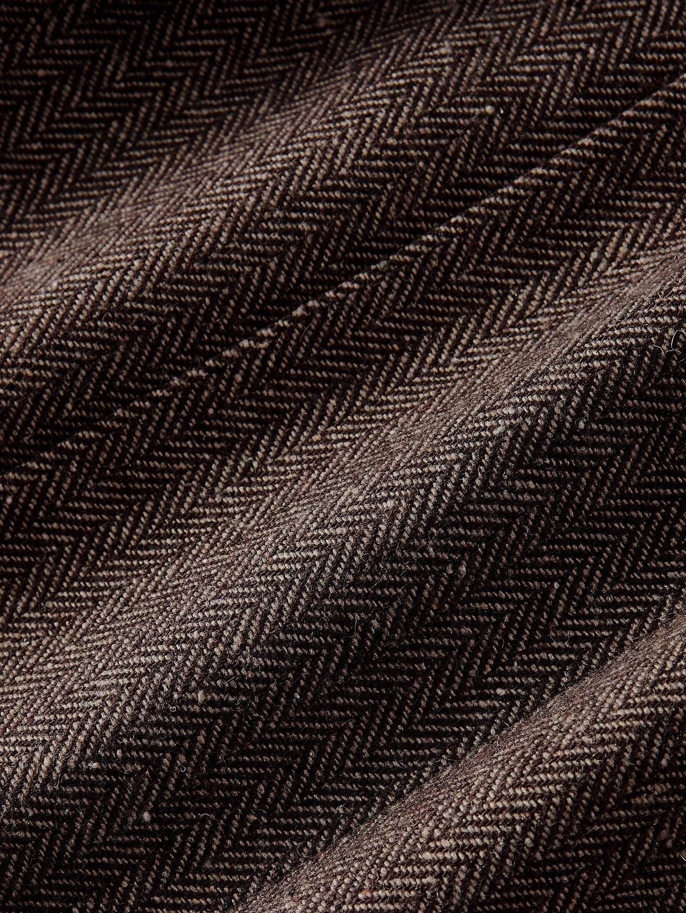 PREMIUM HERRINGBONE PATTERN LAPEL COLLAR DOUBLE BREASTED PLACKET BLAZER