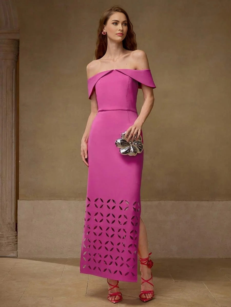 PREMIUM HOLLOW OUT SPLIT DRESS