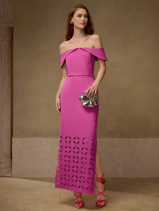 PREMIUM HOLLOW OUT SPLIT DRESS