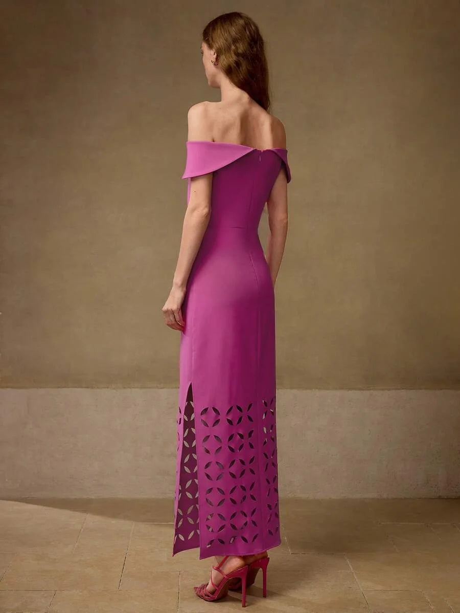 PREMIUM HOLLOW OUT SPLIT DRESS