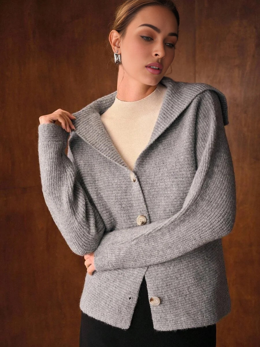 PREMIUM HOODED BUTTON UP CARDIGAN