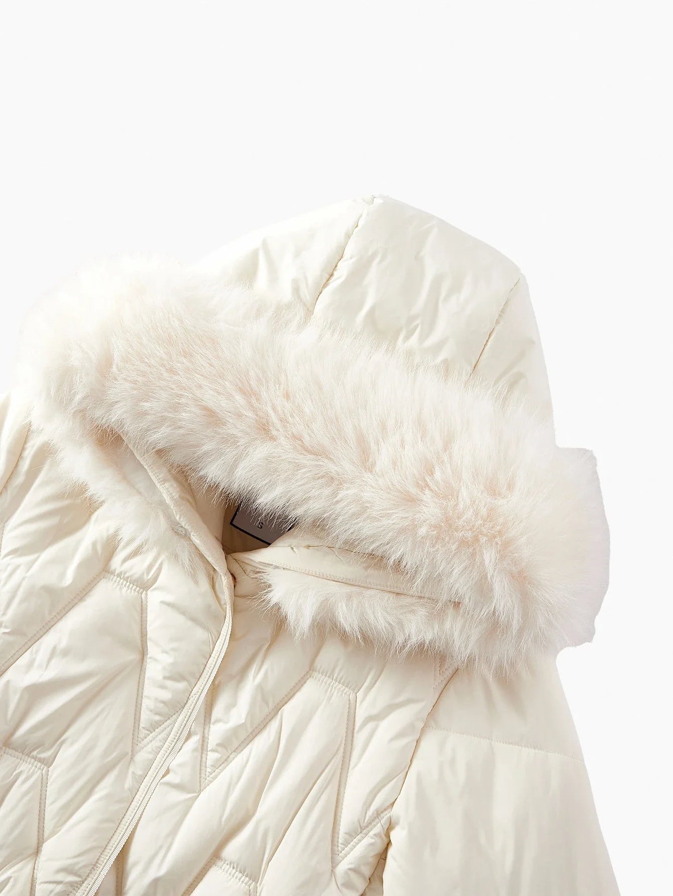 PREMIUM HOODED CONTRAST FAUX FUR WINTER COAT