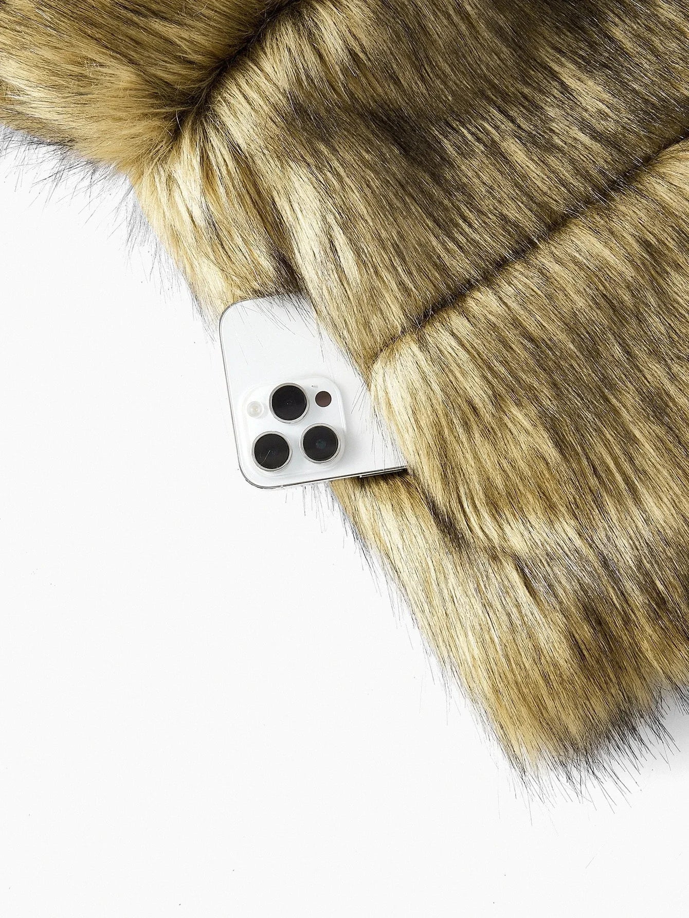 PREMIUM HOODED LONG SLEEVE FAUX FUR COAT FOR AUTUMN amp WINTER