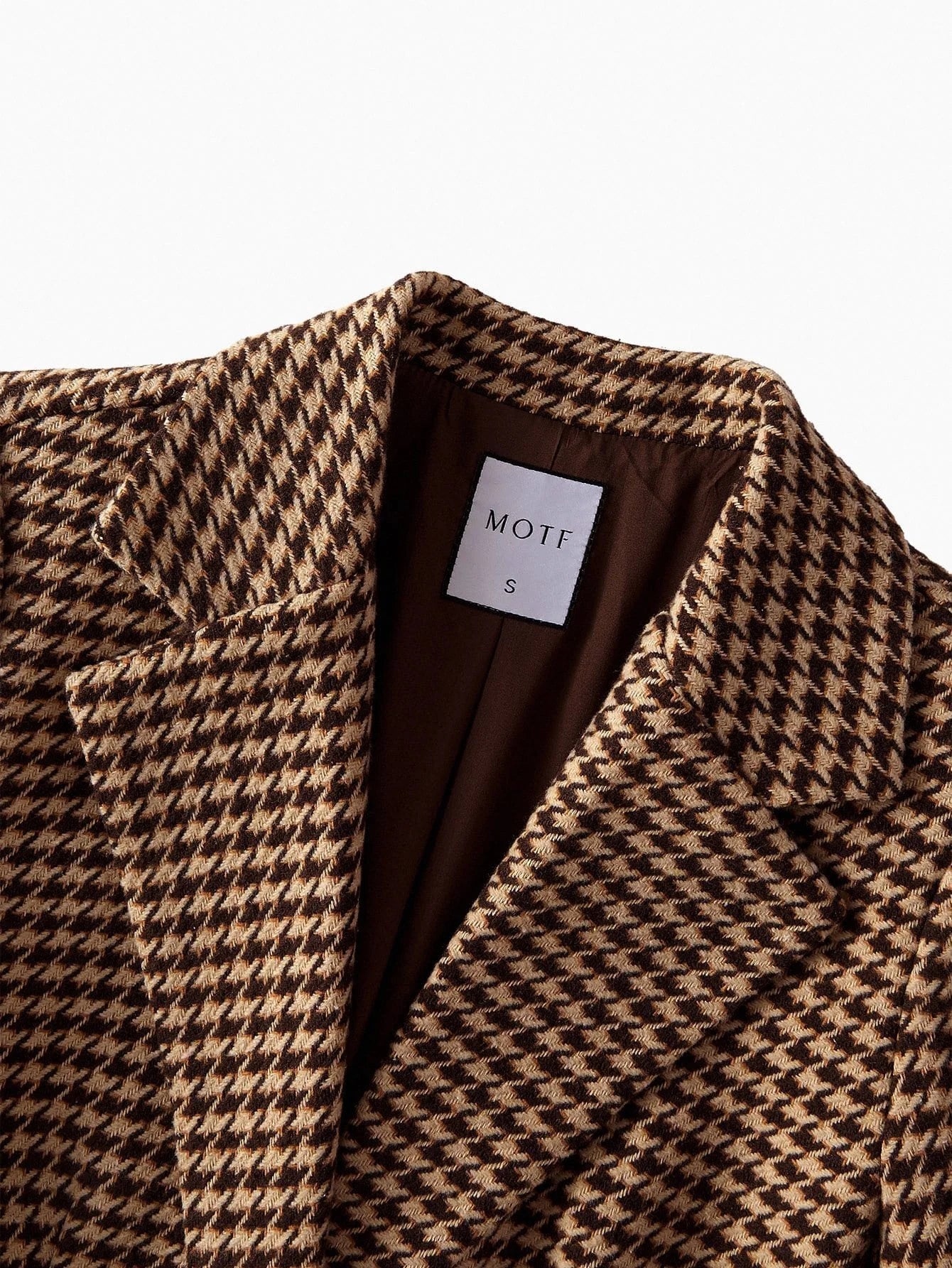 PREMIUM HOUNDSTOOTH PATTERN BELTED BLAZER