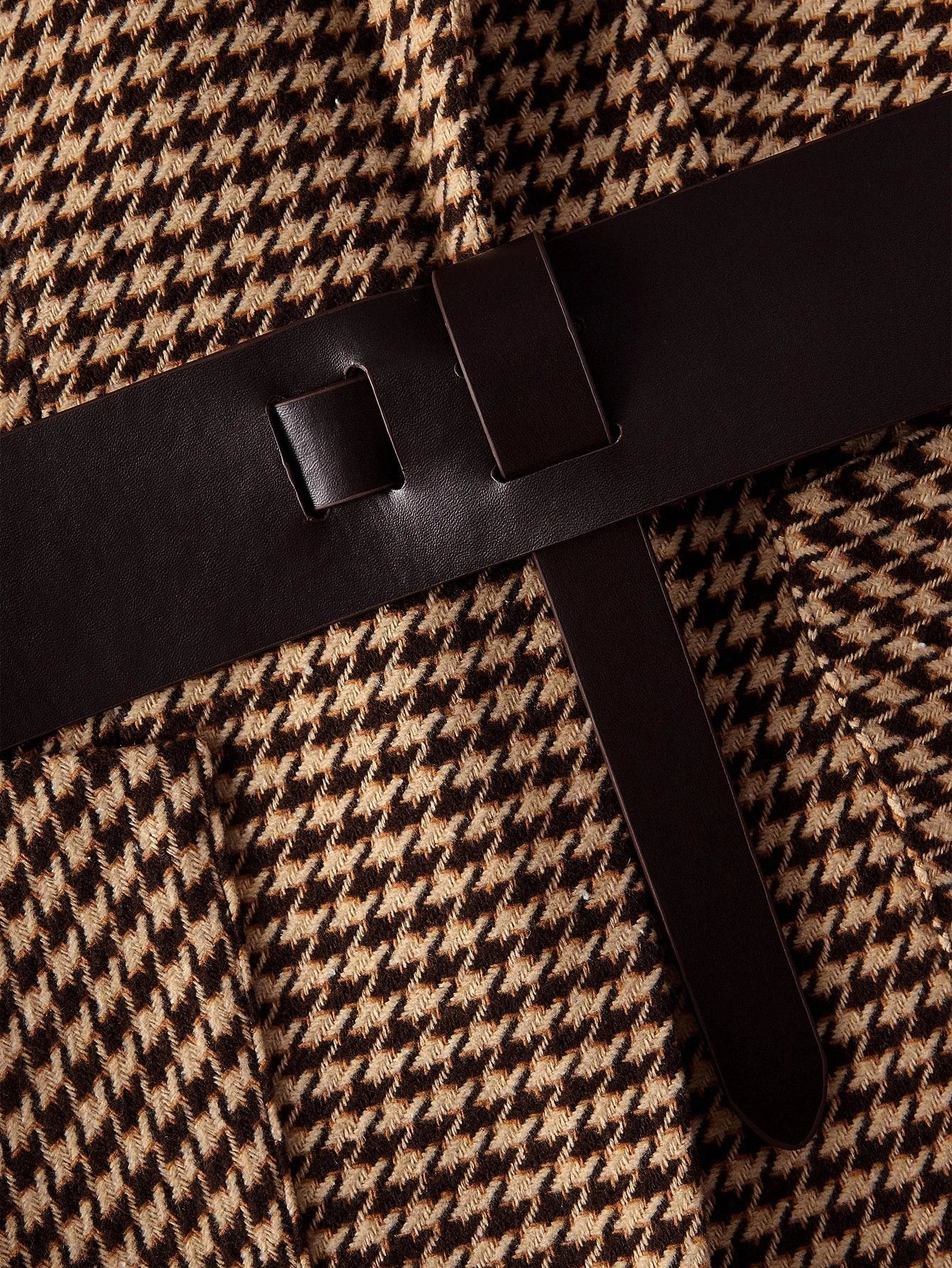 PREMIUM HOUNDSTOOTH PATTERN BELTED BLAZER