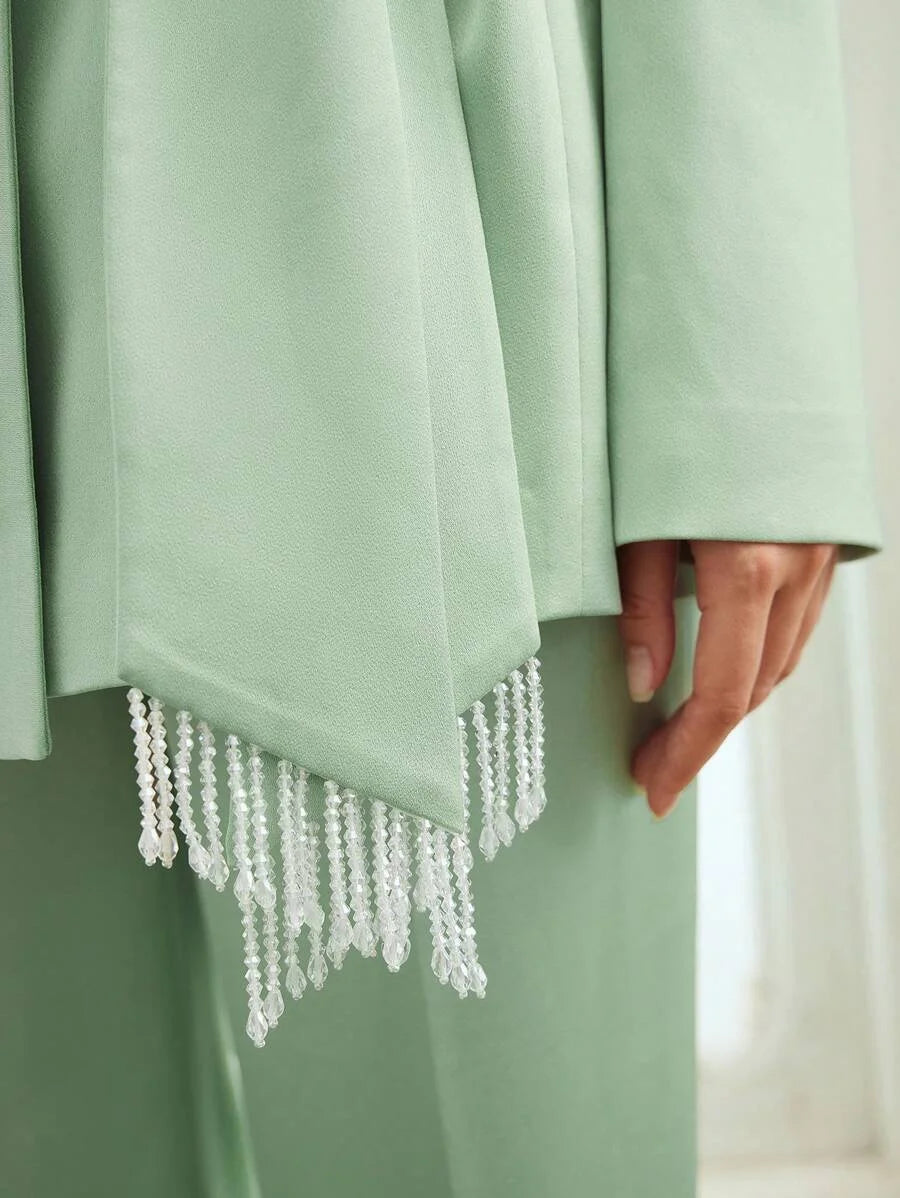 PREMIUM HOURGLASS FRINGE TRIM BLAZER