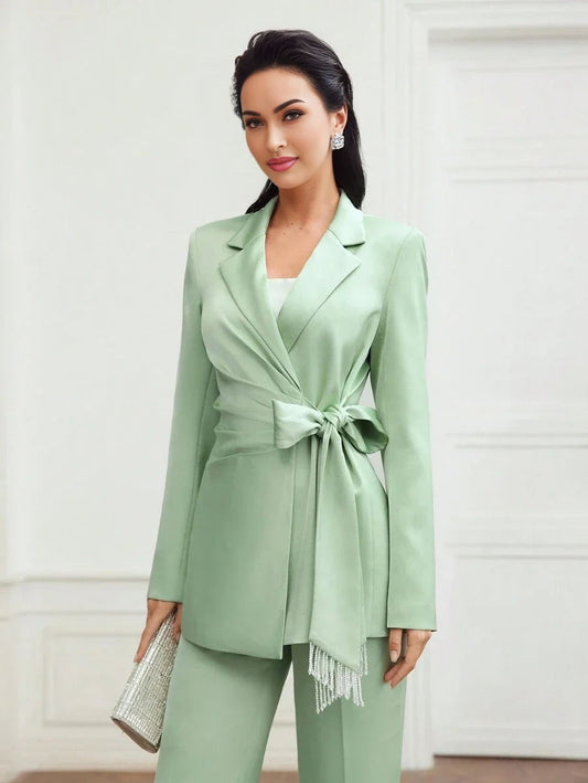 PREMIUM HOURGLASS FRINGE TRIM BLAZER