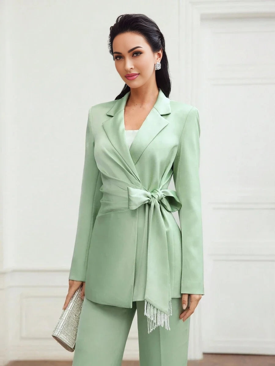 PREMIUM HOURGLASS FRINGE TRIM BLAZER