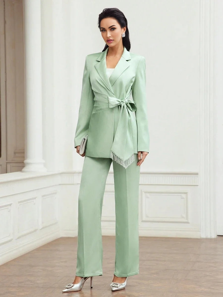 PREMIUM HOURGLASS FRINGE TRIM BLAZER