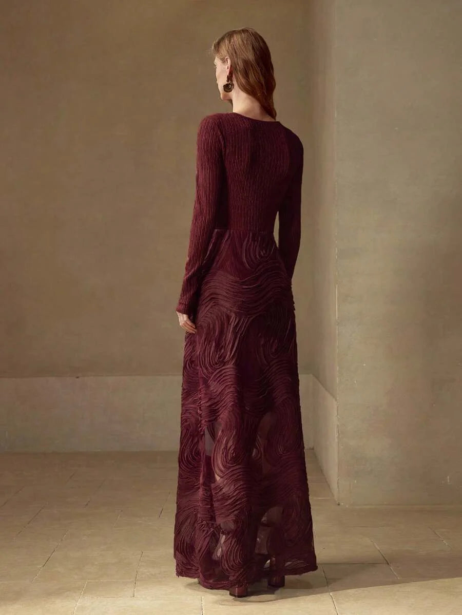 PREMIUM JACQUARD APPLIQUES BODYCON DRESS