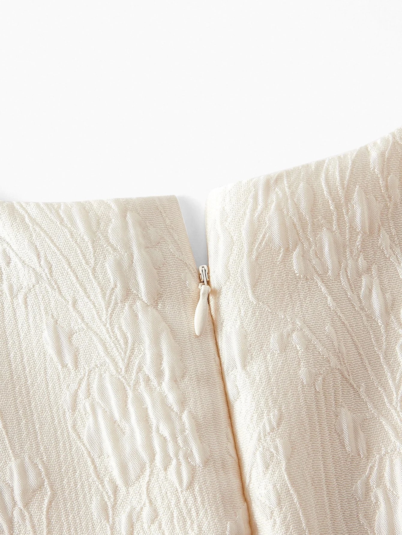 PREMIUM JACQUARD EMBROIDERY MESH YOKE PUFF SLEEVE DRESS