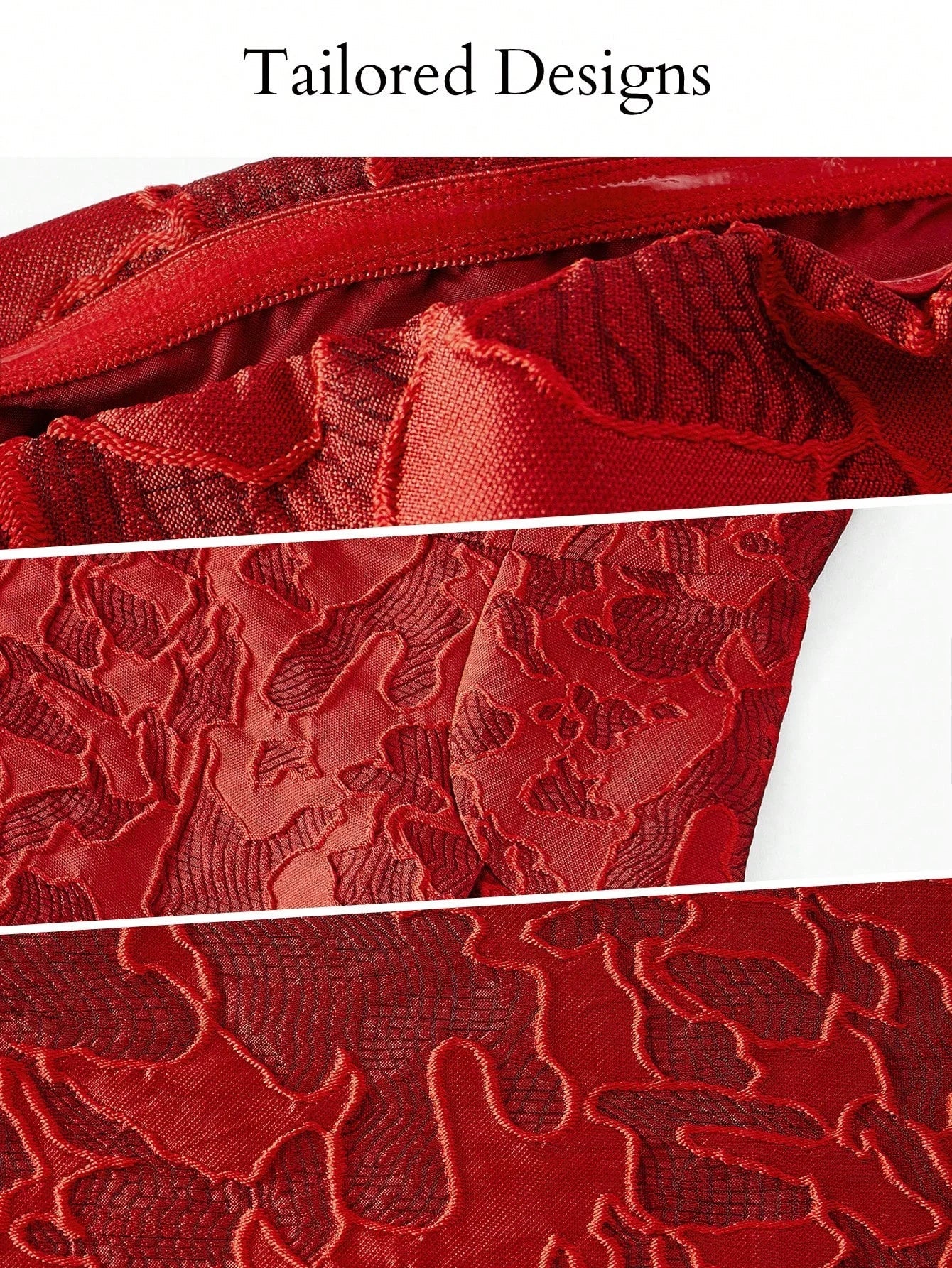 PREMIUM JACQUARD PATTERN SOLID FLARE HEM TUBE MIDI DRESS