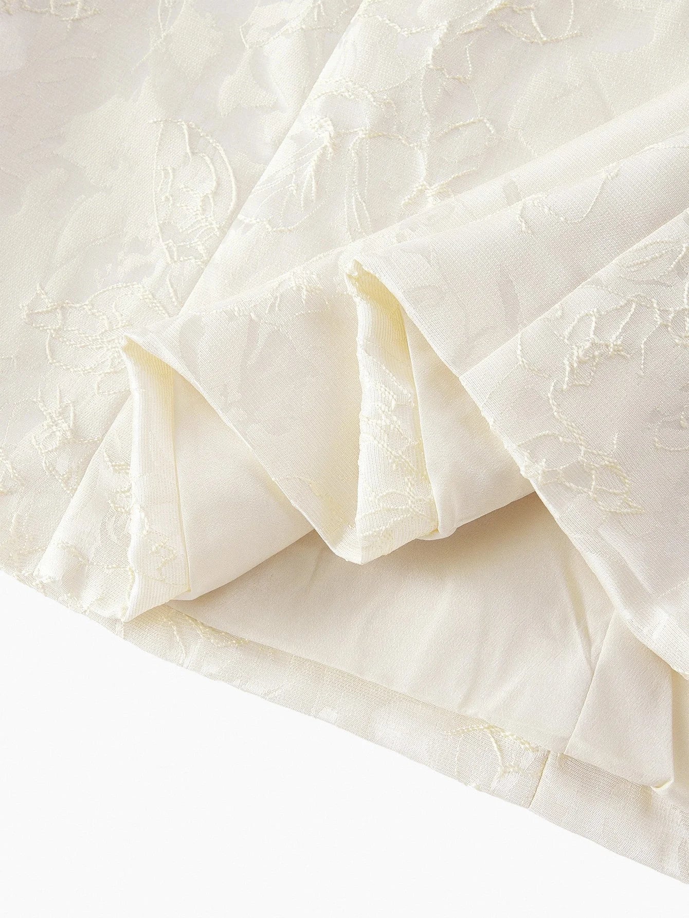 PREMIUM JACQUARD STEREO FLOWER DETAIL MINI DRESS WITHOUT CHAIN BELT