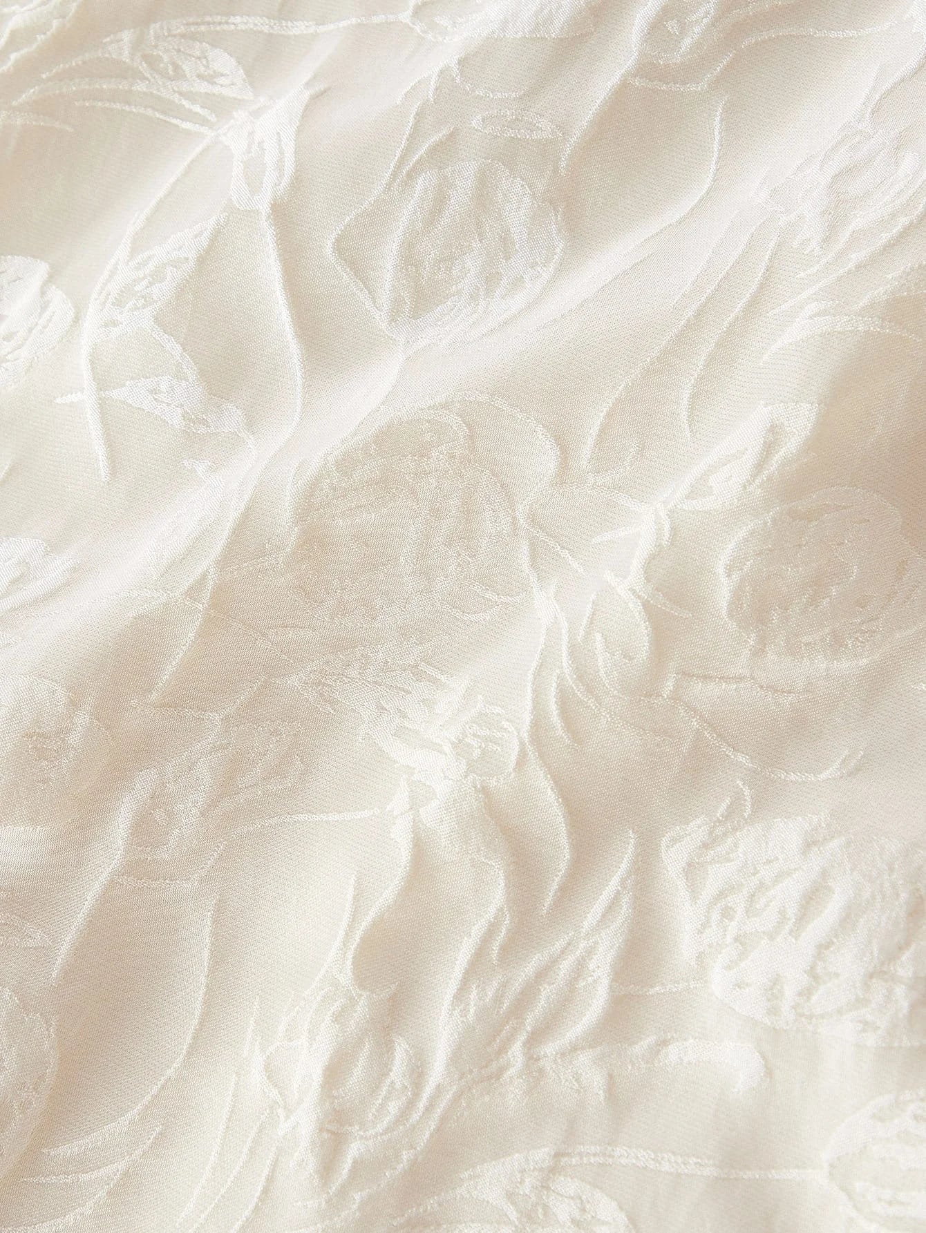 PREMIUM JACQUARD STEREO FLOWER SPLIT HEM SLIM FIT DRESS