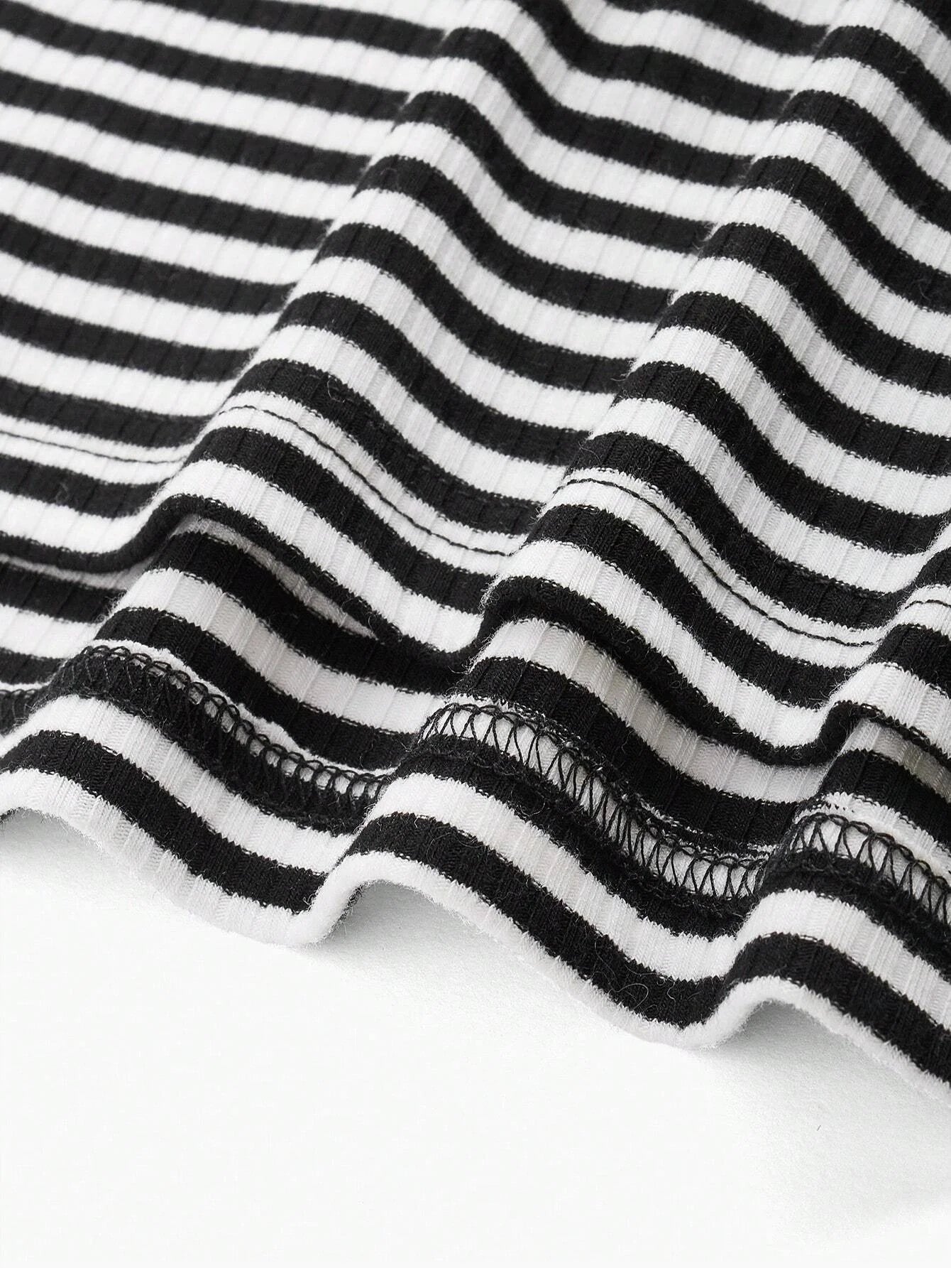 PREMIUM KNITTED WOMENS STRIPED PRINT DRESSSUMMER OUTFITS