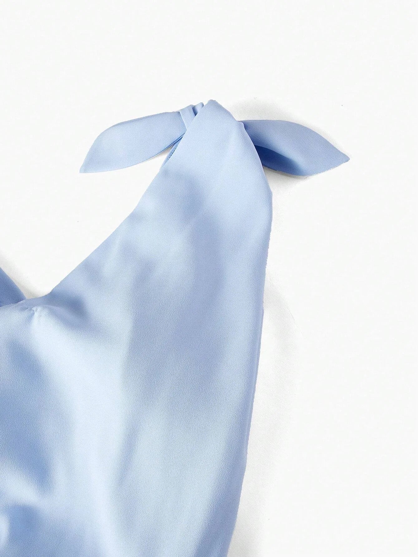 PREMIUM KNOT SHOULDER RUCHED LAYERED RUFFLE HEM DRESSHOLIDAY PARTY BIRTHDAY FORMAL EVENING OCCASSION