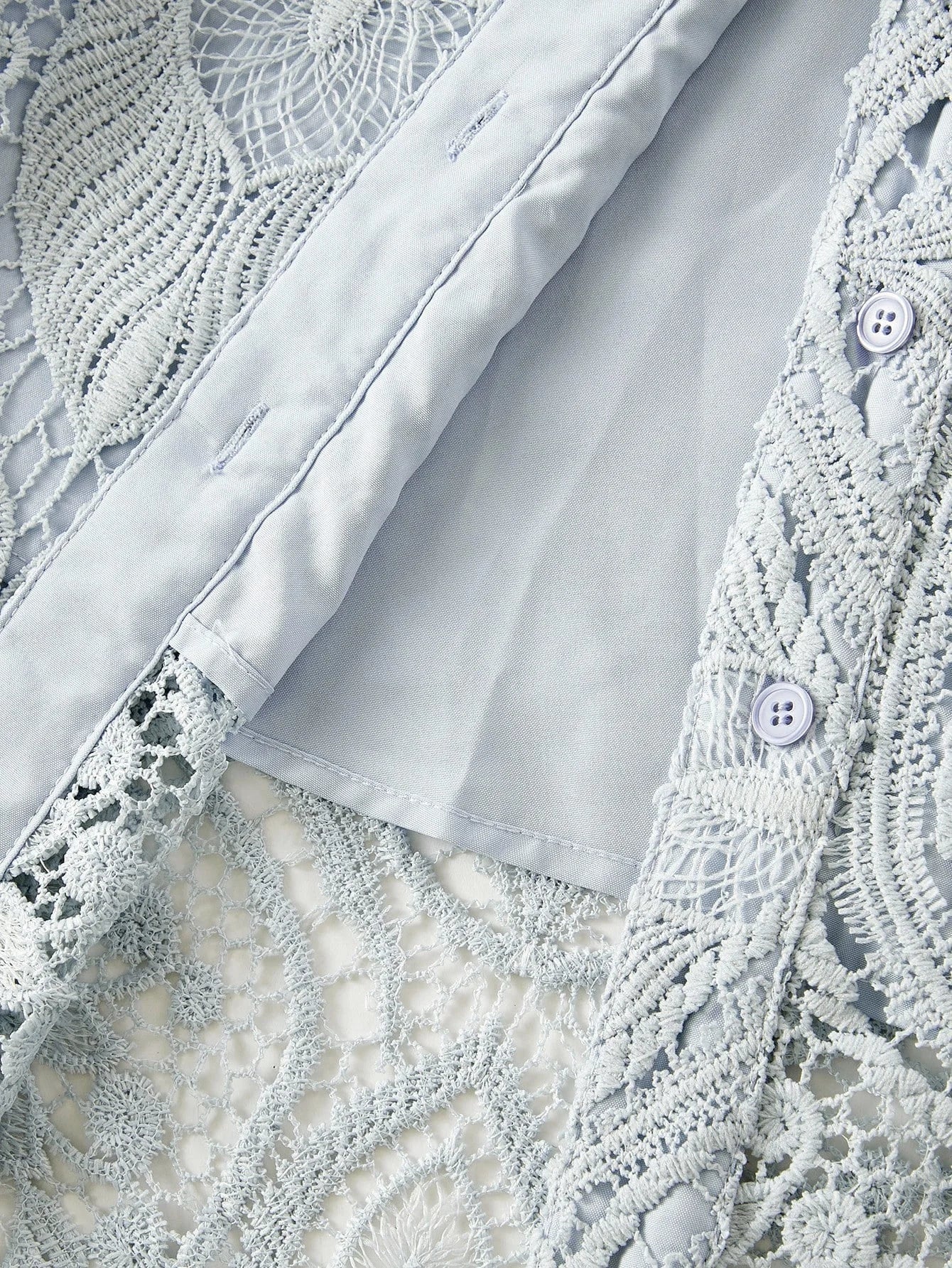 PREMIUM LACE OVERLAY BELTED RUFFLE TRIM DRESS WITH BELT