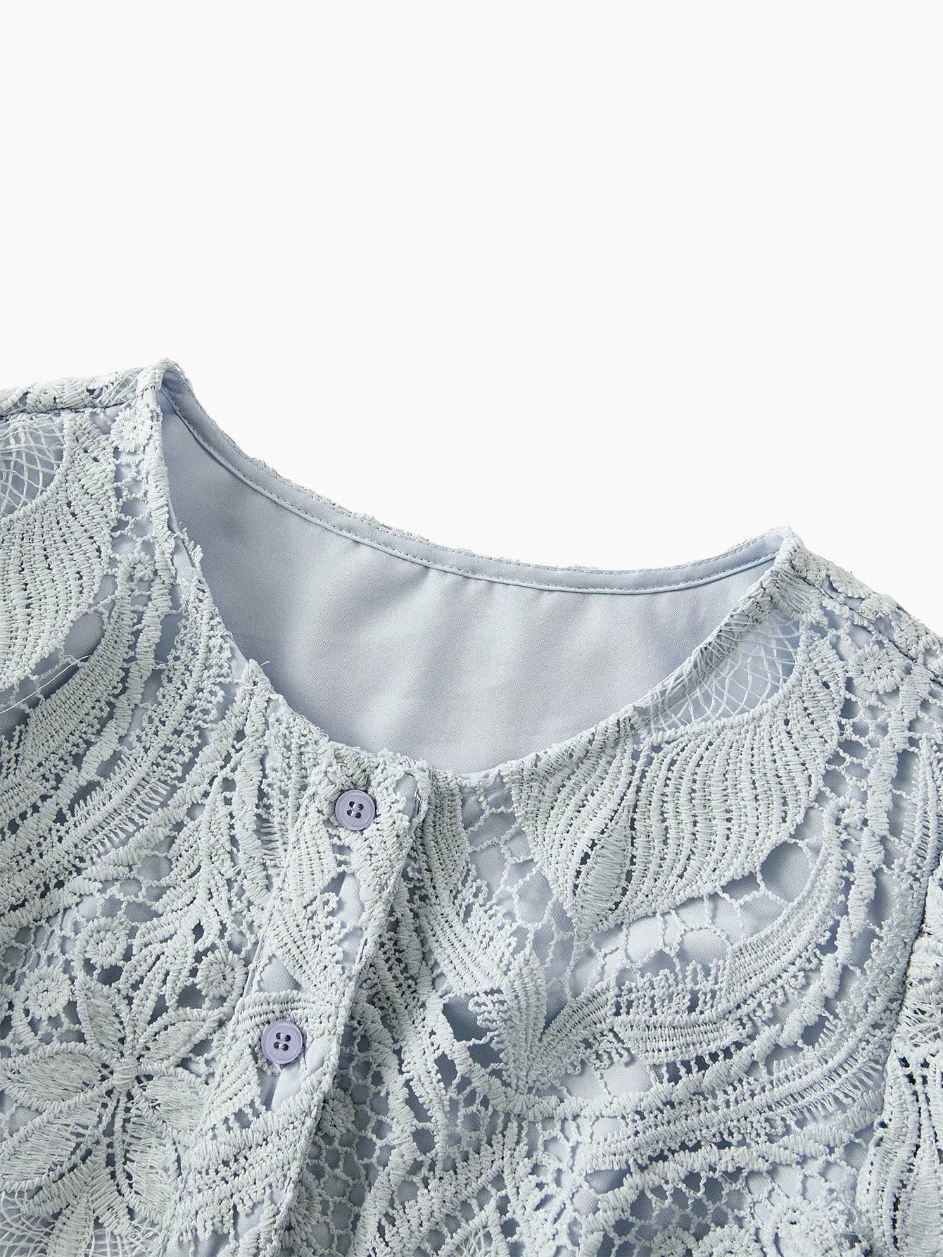 PREMIUM LACE OVERLAY BELTED RUFFLE TRIM DRESS WITH BELT