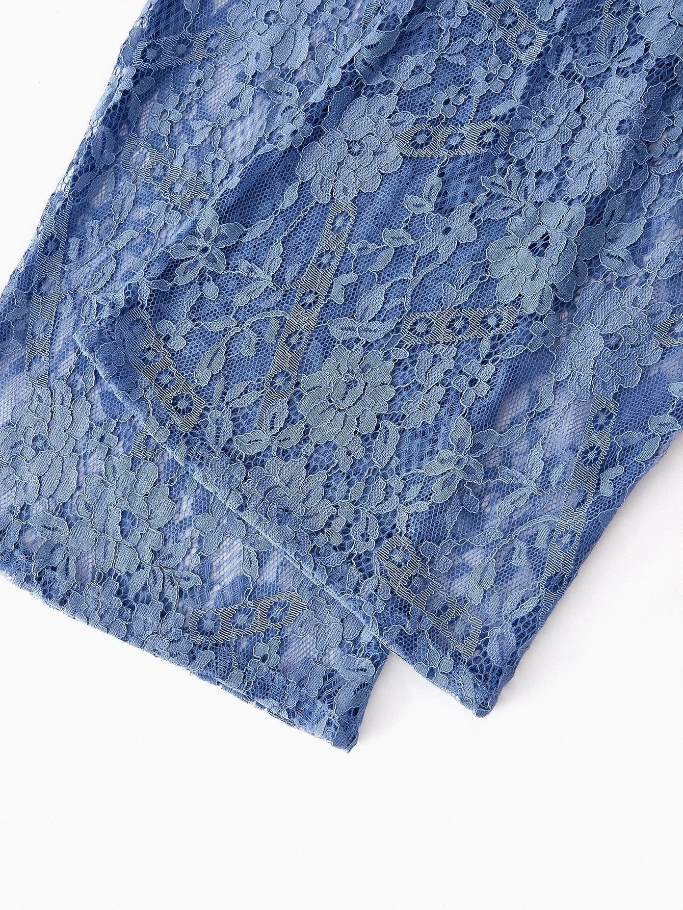 PREMIUM LACE OVERLAY BUCKLE BELTED BUTTON FRONT JUMPSUIT