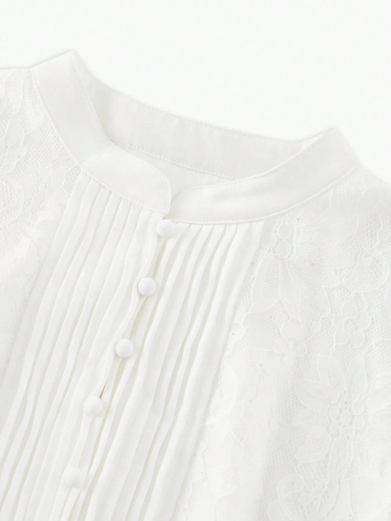 PREMIUM LACE PATCHWORK MIDLENGTH DRESS WITH BUTTON