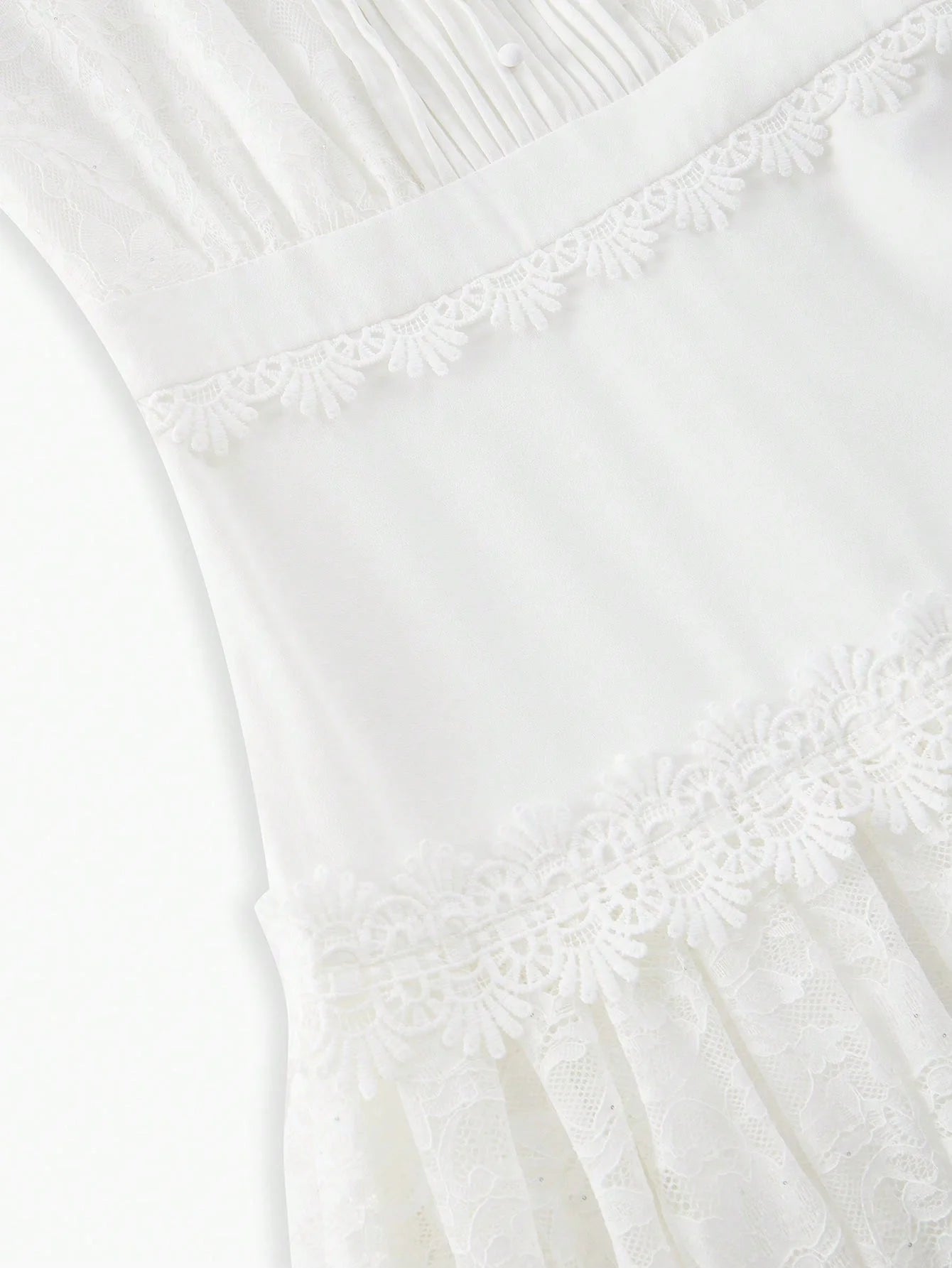 PREMIUM LACE PATCHWORK MIDLENGTH DRESS WITH BUTTON