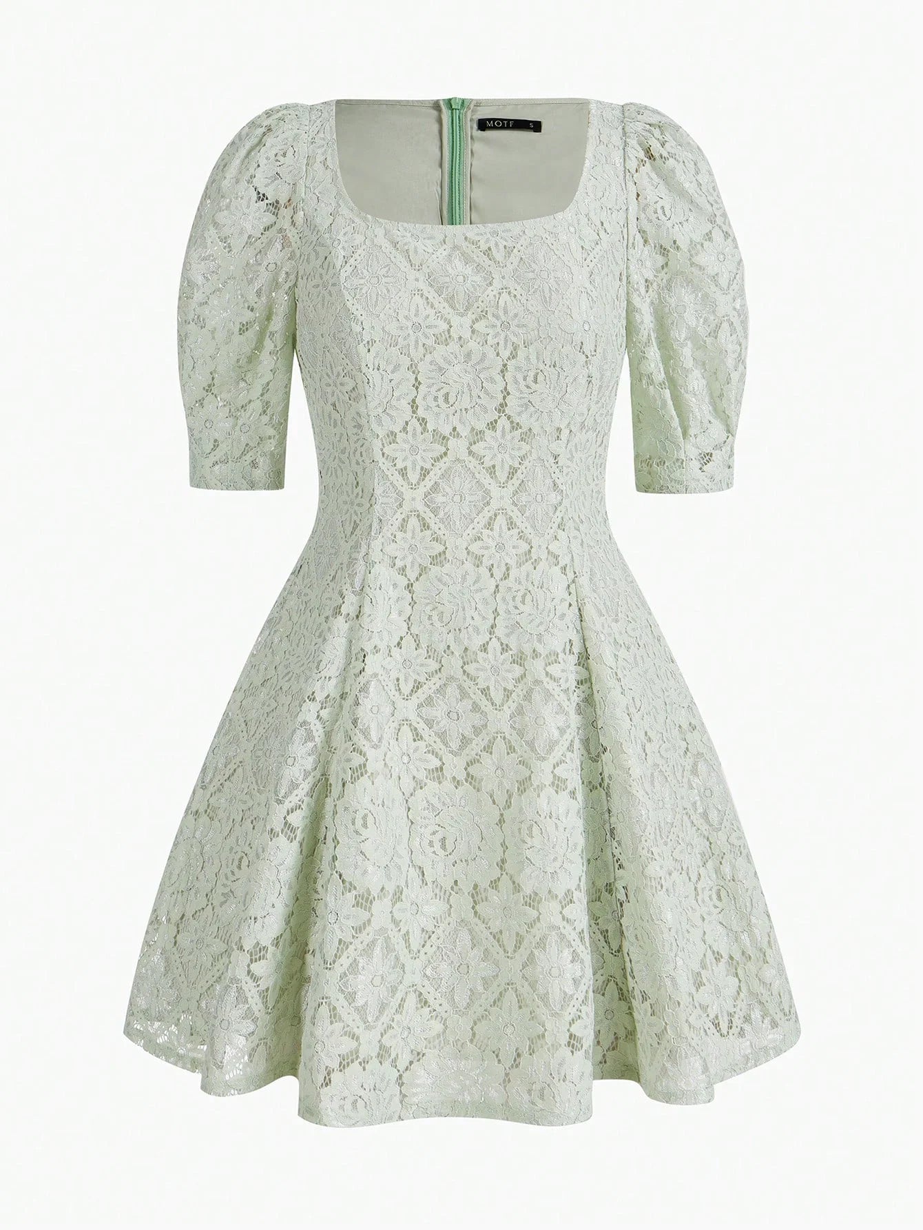 PREMIUM LACE PUFF SLEEVE DRESS