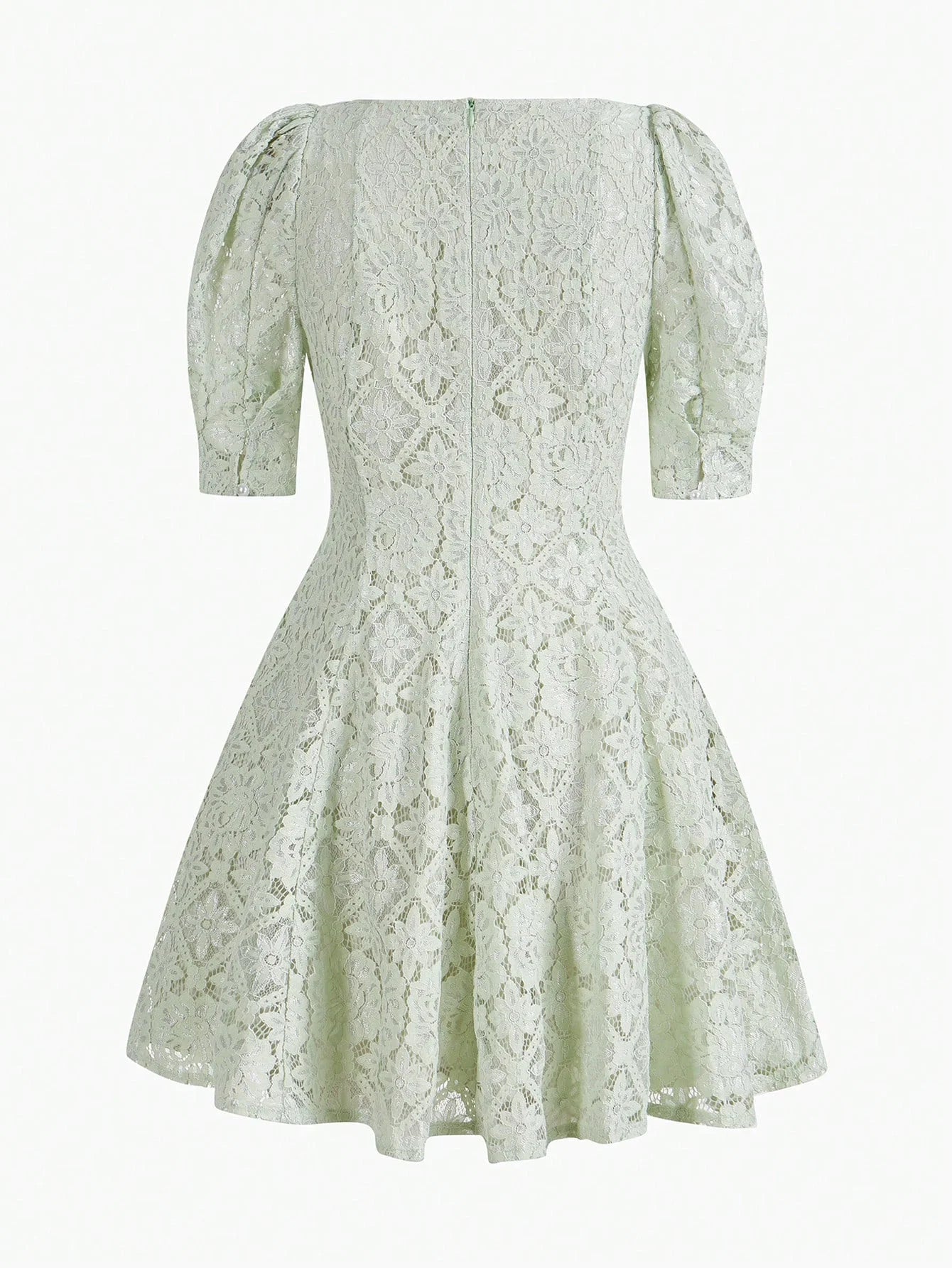 PREMIUM LACE PUFF SLEEVE DRESS