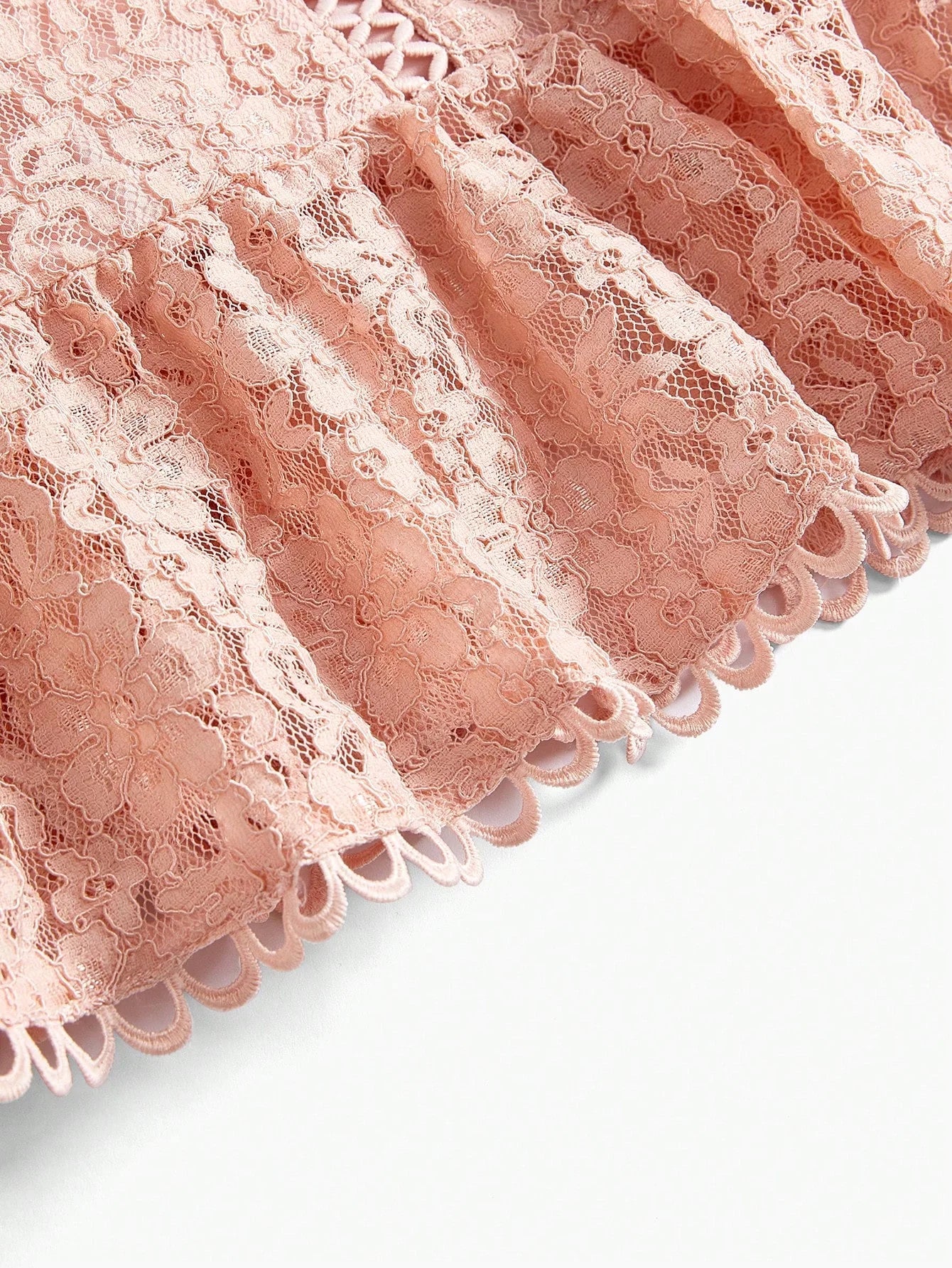 PREMIUM LACE RUFFLE HEM DRESS