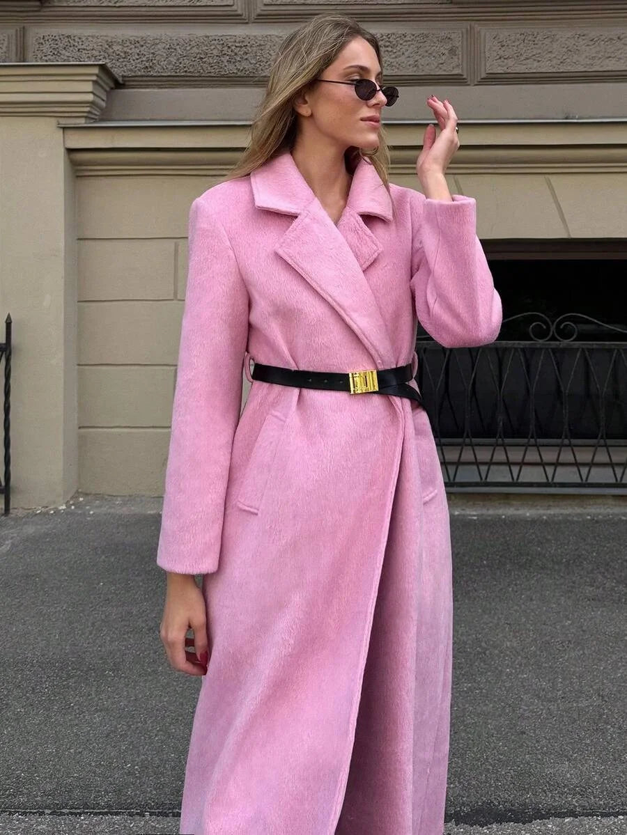 PREMIUM LAPEL BLACK BELT OVERCOAT