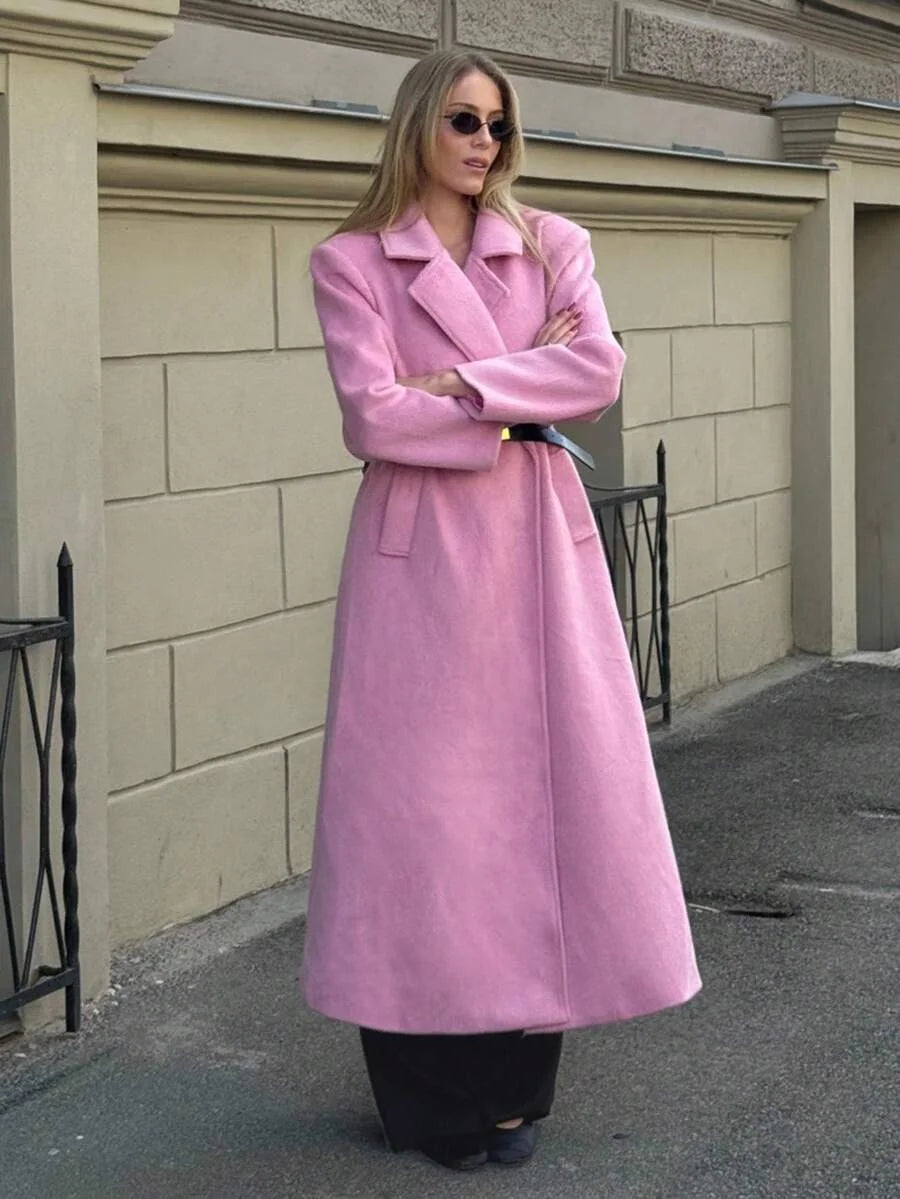 PREMIUM LAPEL BLACK BELT OVERCOAT