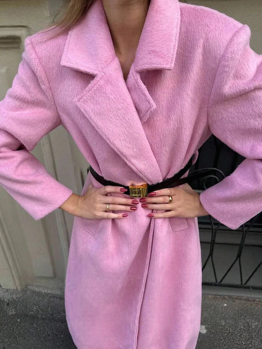 PREMIUM LAPEL BLACK BELT OVERCOAT