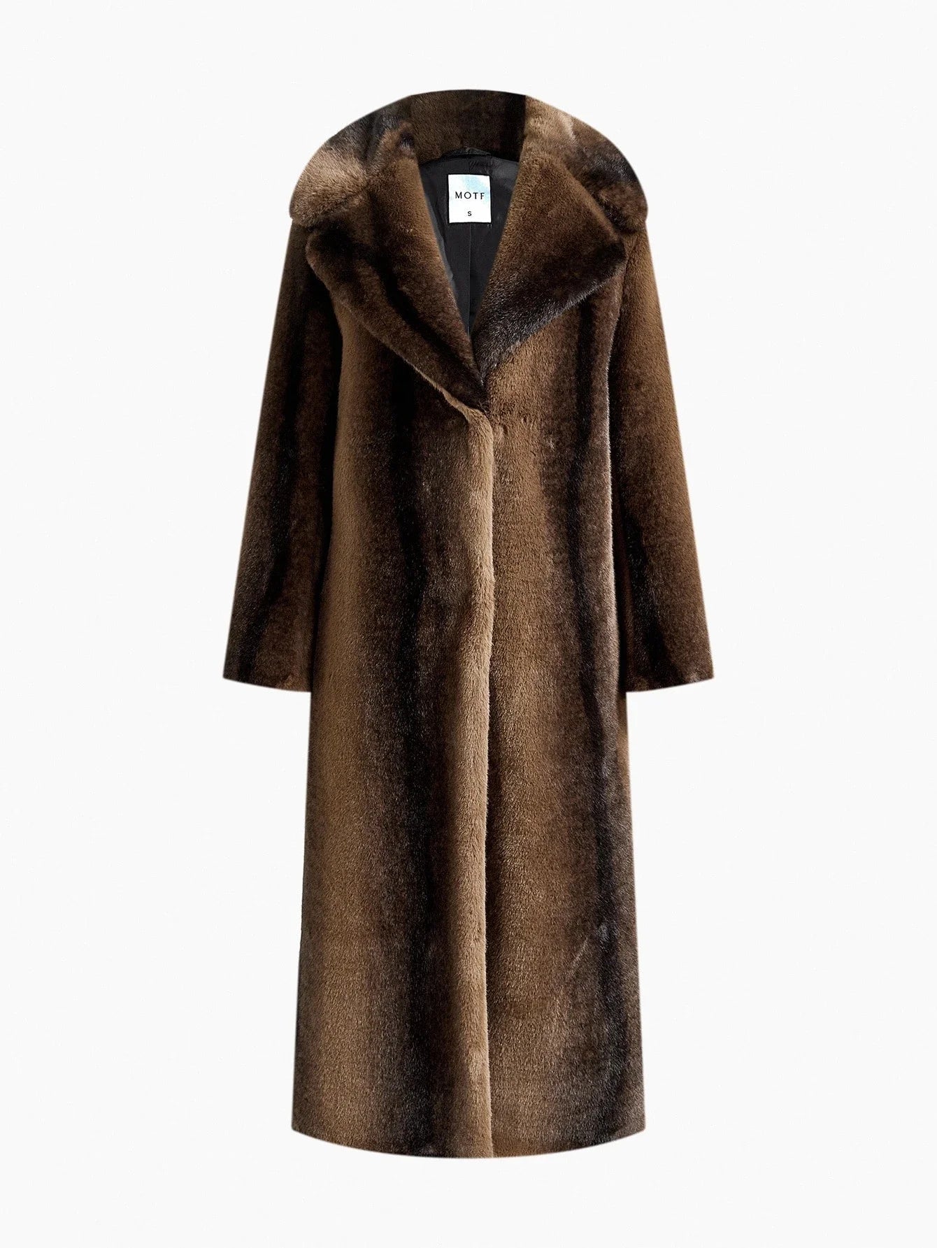 PREMIUM LAPEL BUTTON FRONT FAUX FUR COAT
