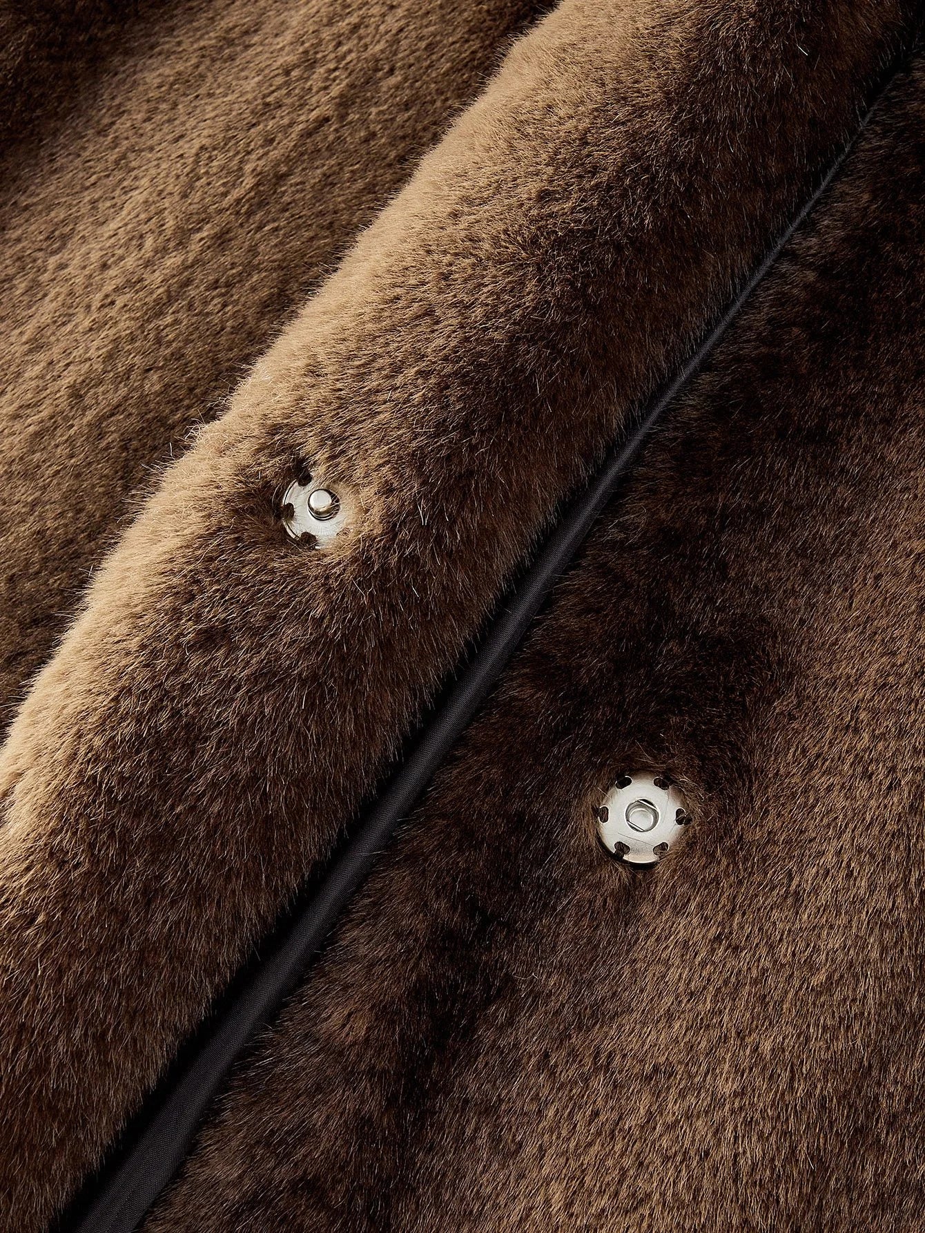 PREMIUM LAPEL BUTTON FRONT FAUX FUR COAT