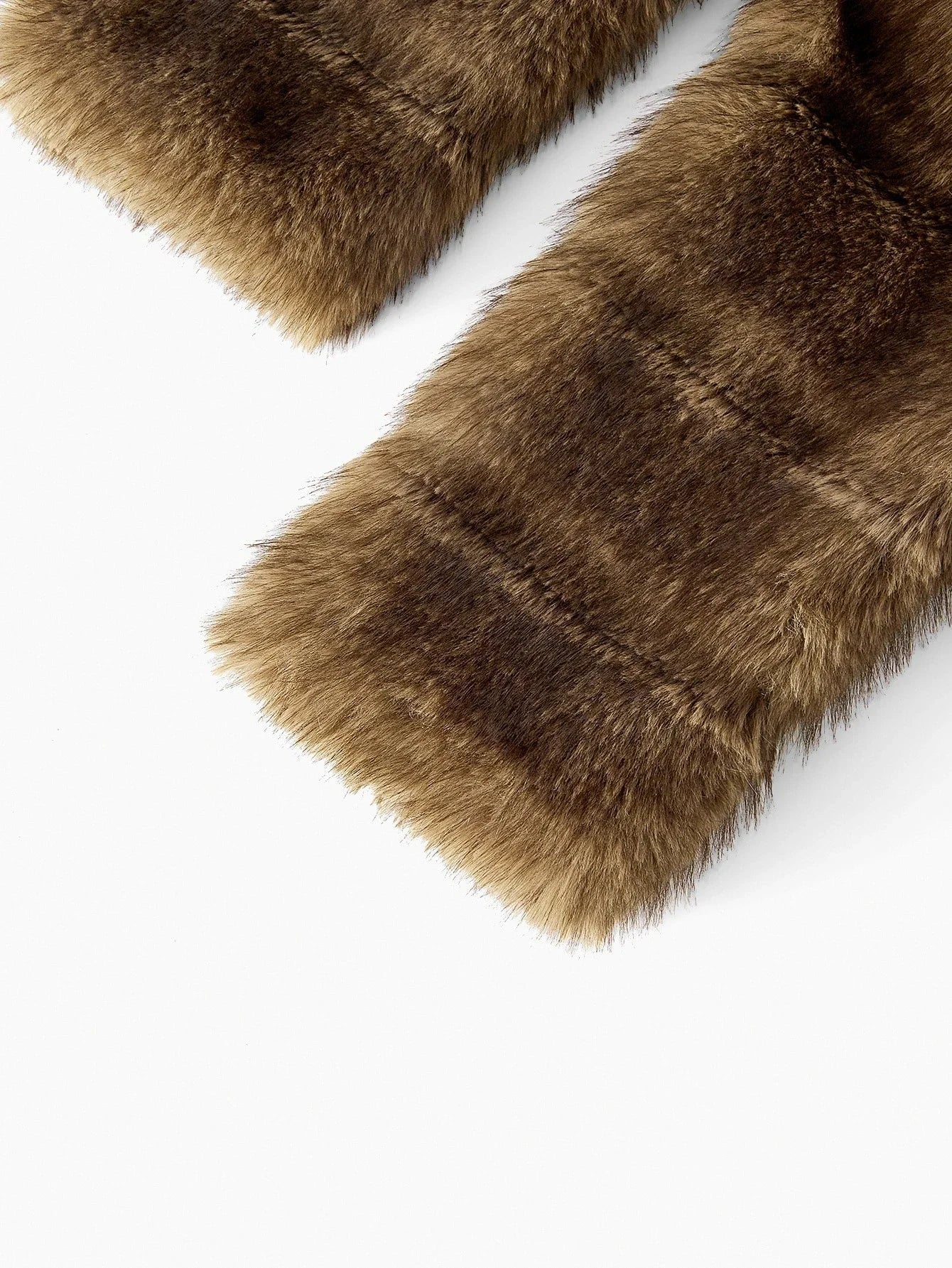 PREMIUM LAPEL COLLAR LONG SLEEVE FAUX FUR COAT