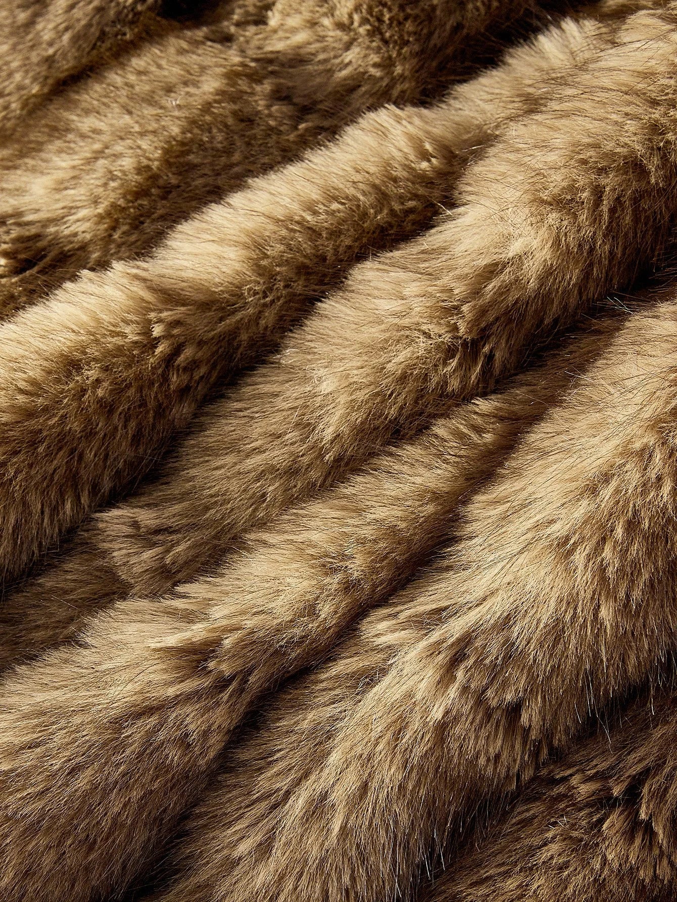 PREMIUM LAPEL COLLAR LONG SLEEVE FAUX FUR COAT