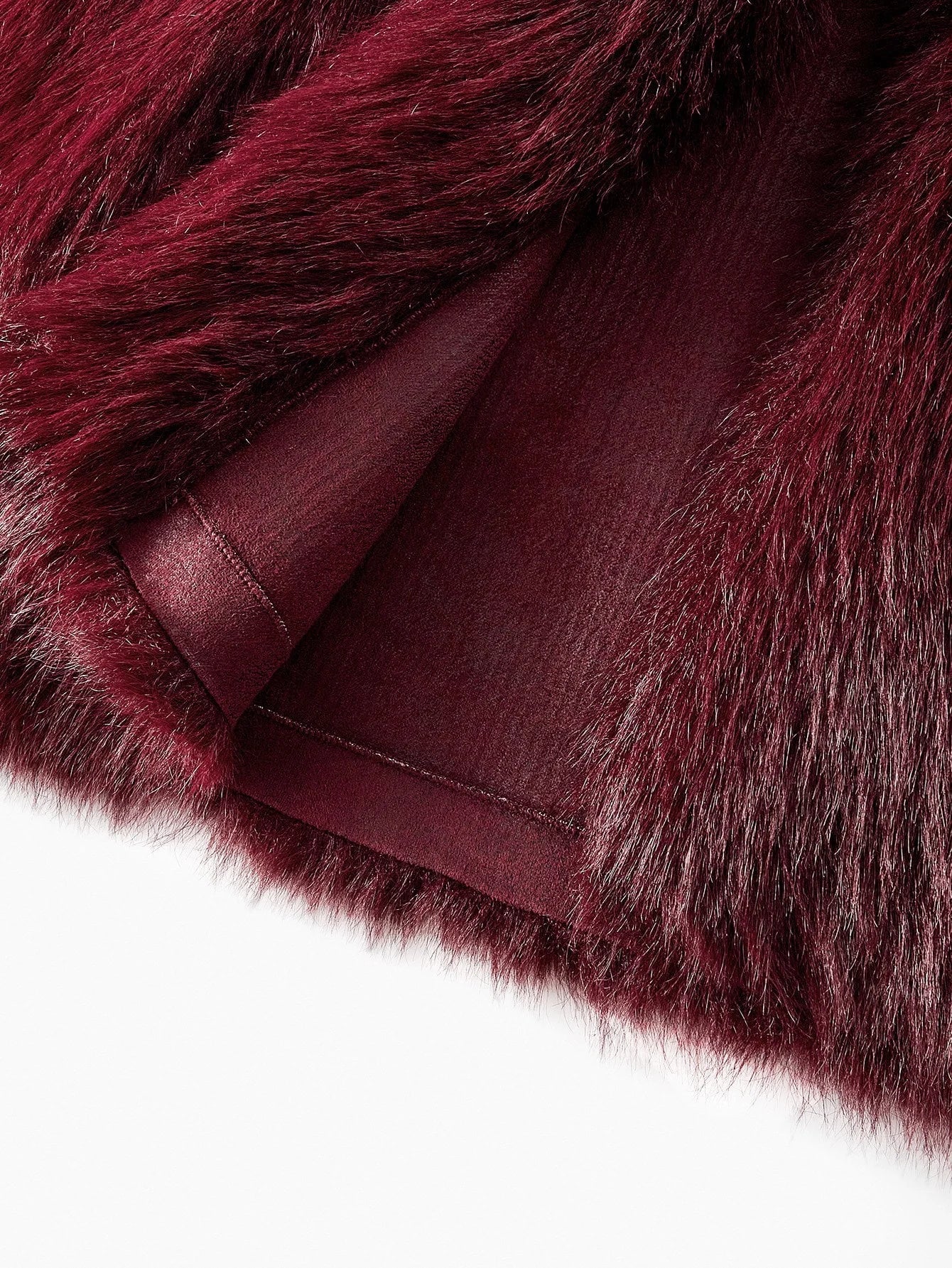 PREMIUM LAPEL LONG SLEEVE FAUX FUR COAT