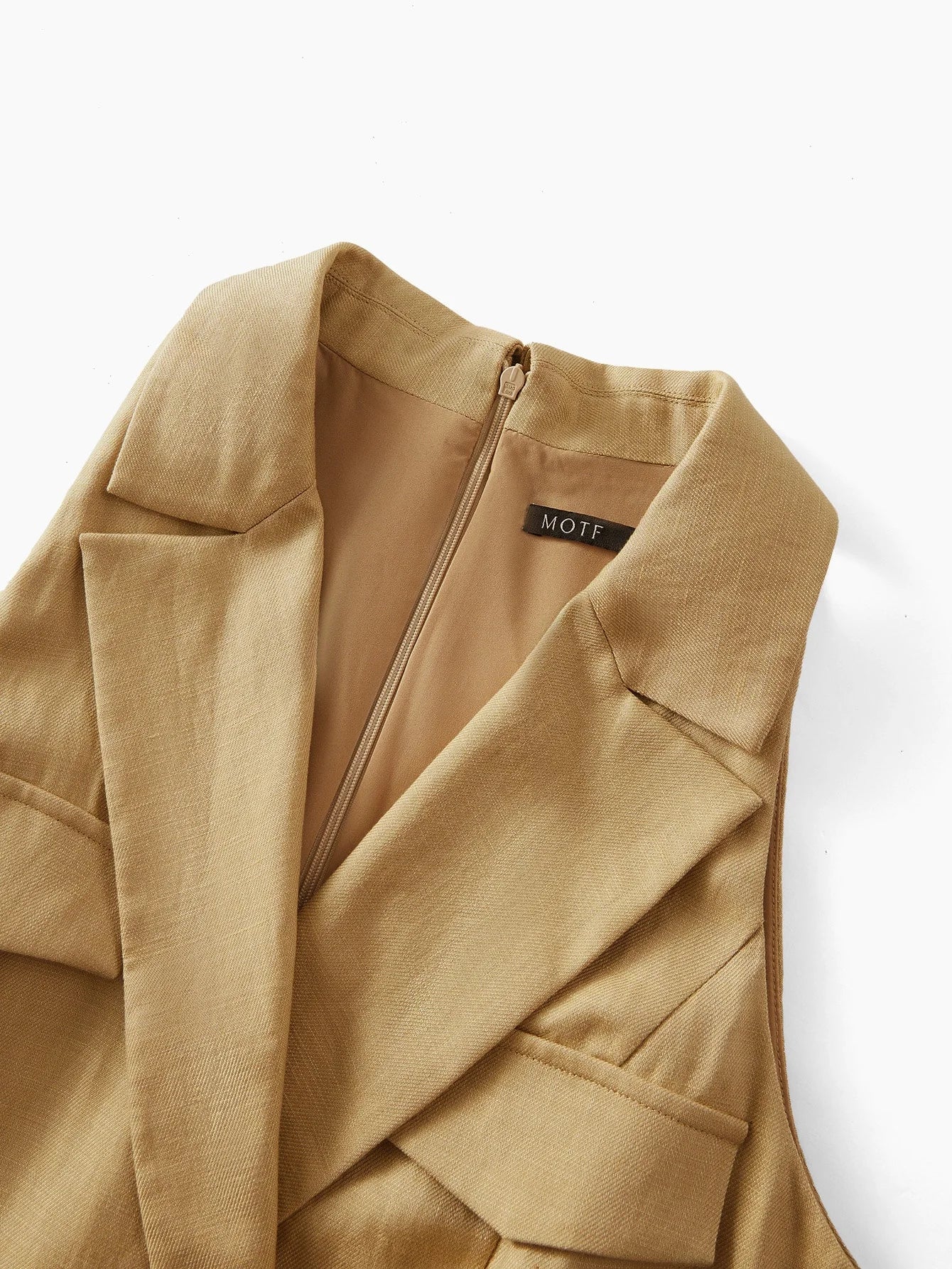 PREMIUM LINEN BLEND SLEEVELESS DRESS