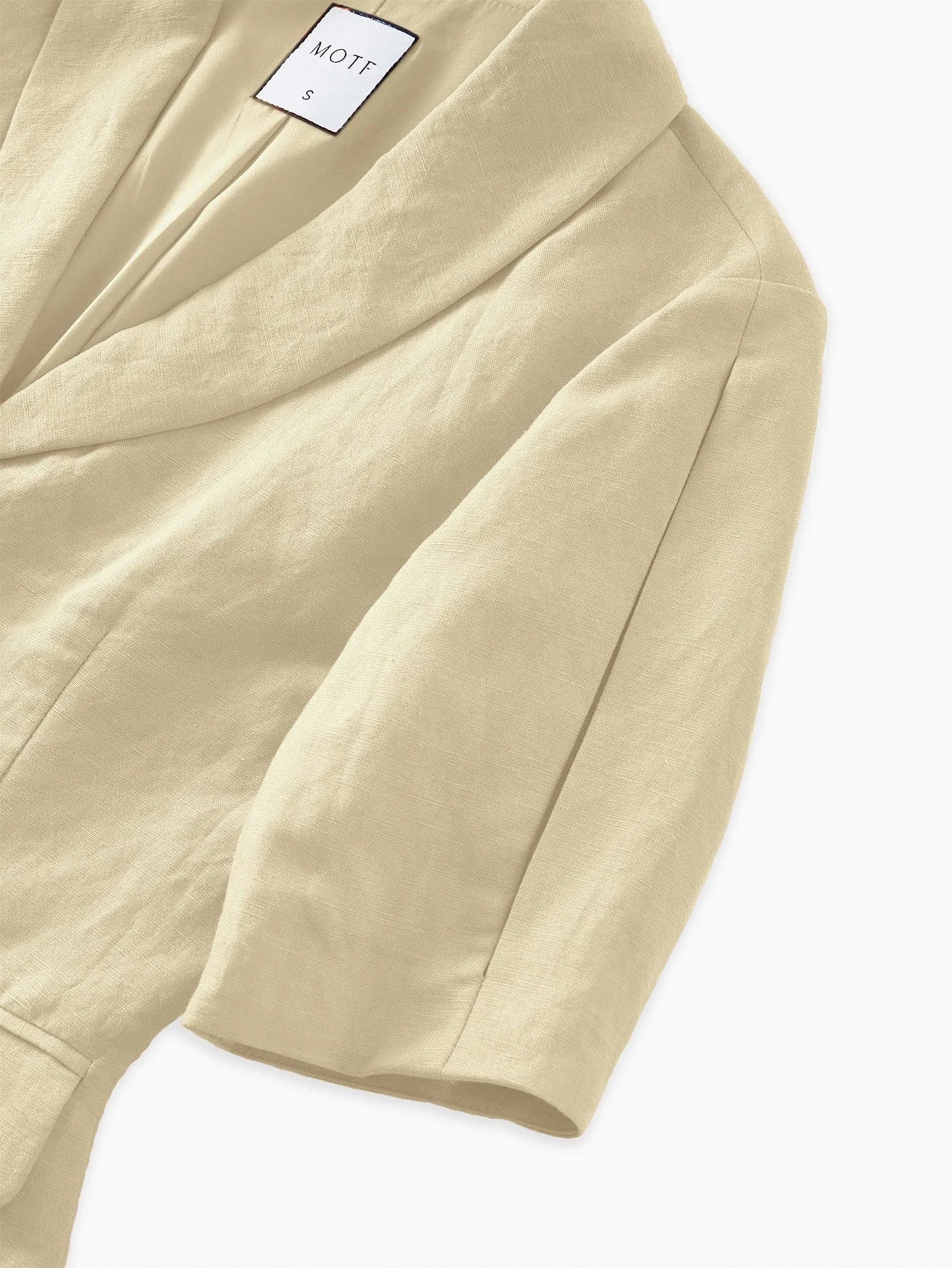 PREMIUM LINEN BUTTON UP SHORT SLEEVE BLAZER