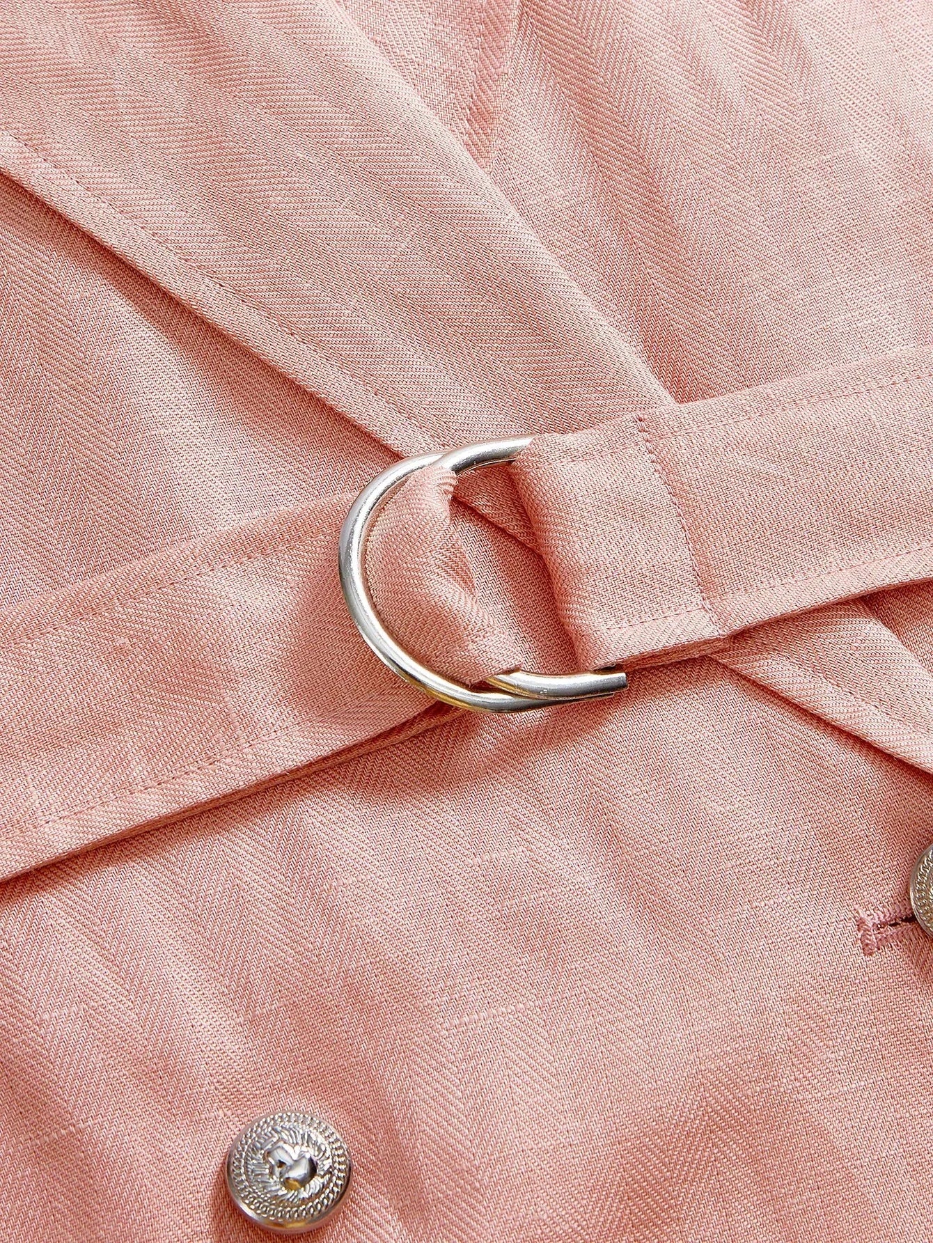 PREMIUM LINEN CAP SLEEVE BELTED BLAZER