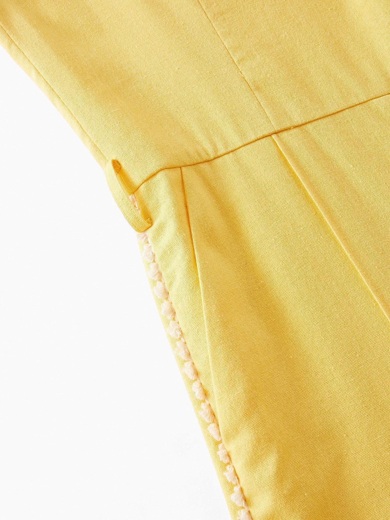 PREMIUM LINEN CONTRAST TRIM BELTED JUMPSUIT