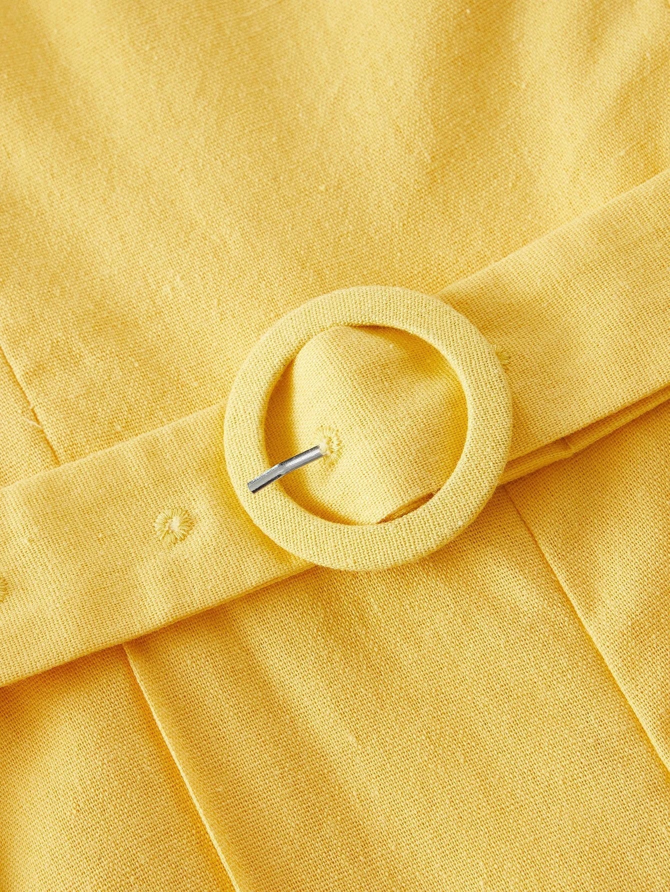 PREMIUM LINEN CONTRAST TRIM BELTED JUMPSUIT