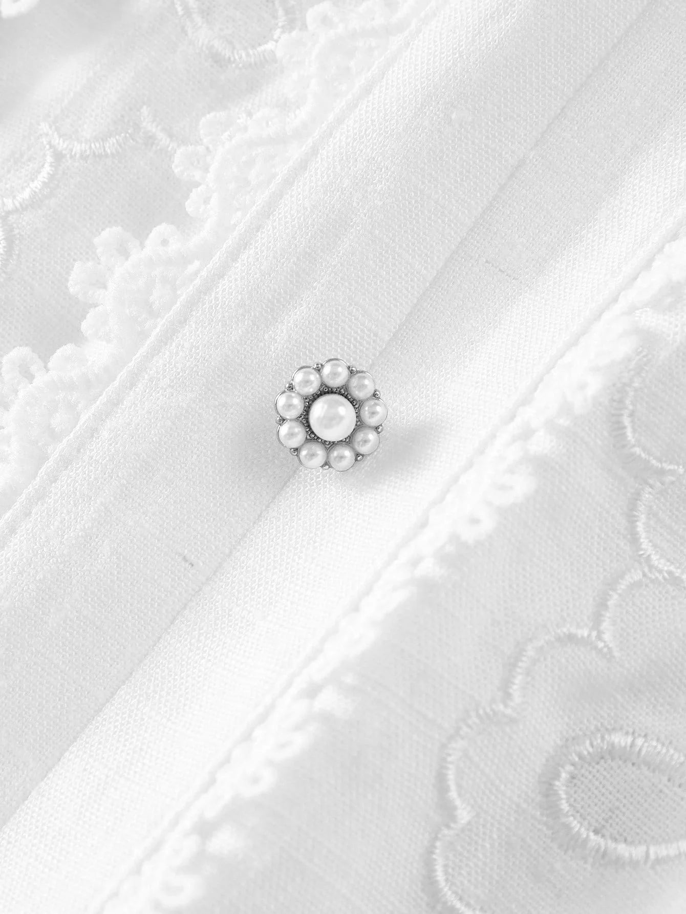 PREMIUM LINEN EMBROIDERY RUFFLE HEM DRESS