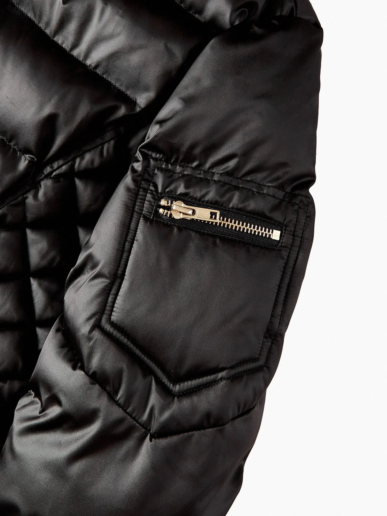 PREMIUM LONG COTTON PADDED COAT WITH FUR TRIM AUTUMNWINTER