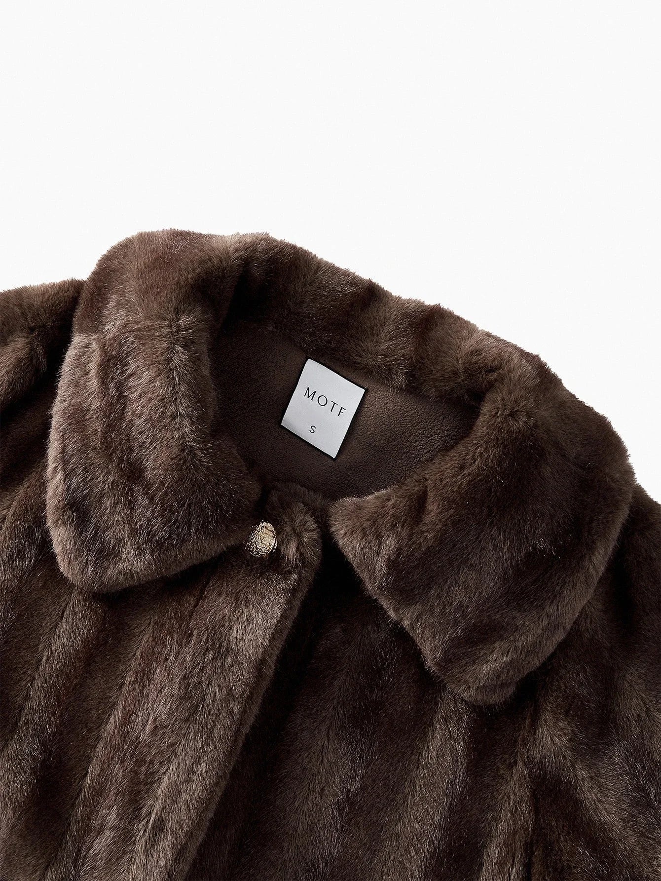 PREMIUM LONG SLEEVE BUTTON FAUX FUR COAT