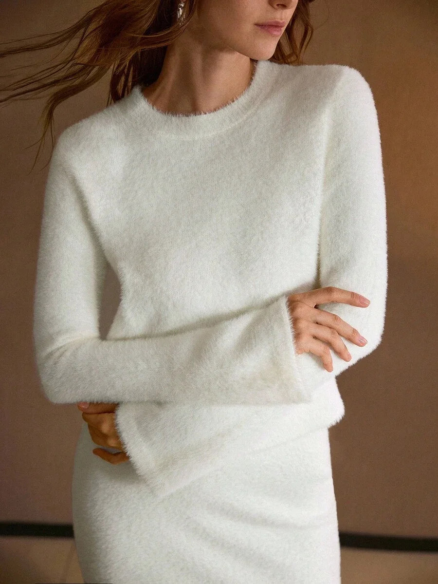 PREMIUM LONG SLEEVE SWEATER amp BIAS CUT SKIRT SET