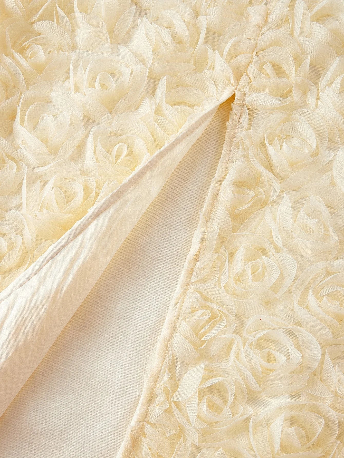 PREMIUM MESH 3D FLORAL ELEGANT SPLIT HEM COCKTAIL DRESS