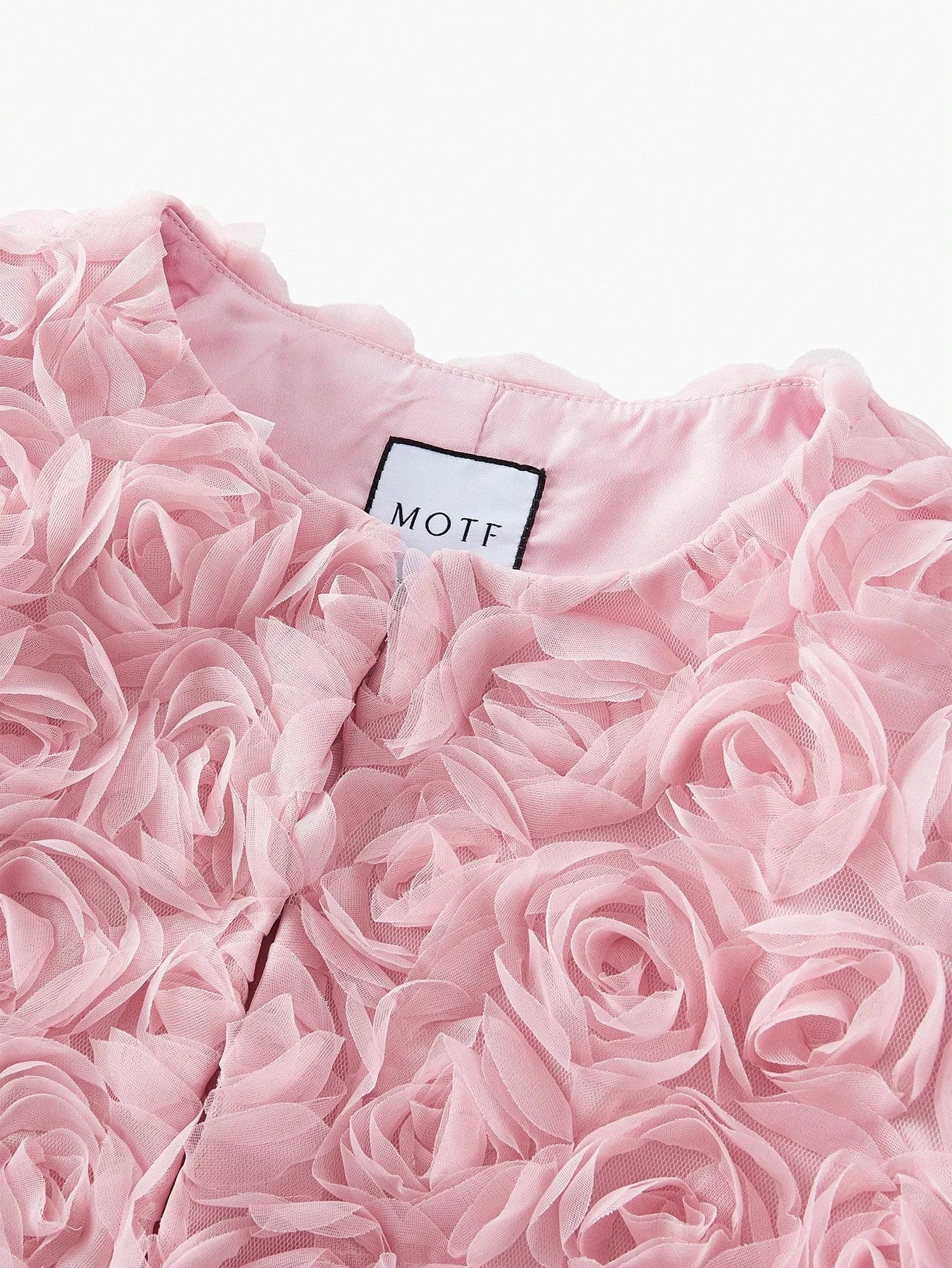 PREMIUM MESH FLORAL PATCHED BOXY COAT VALENTINES DAY