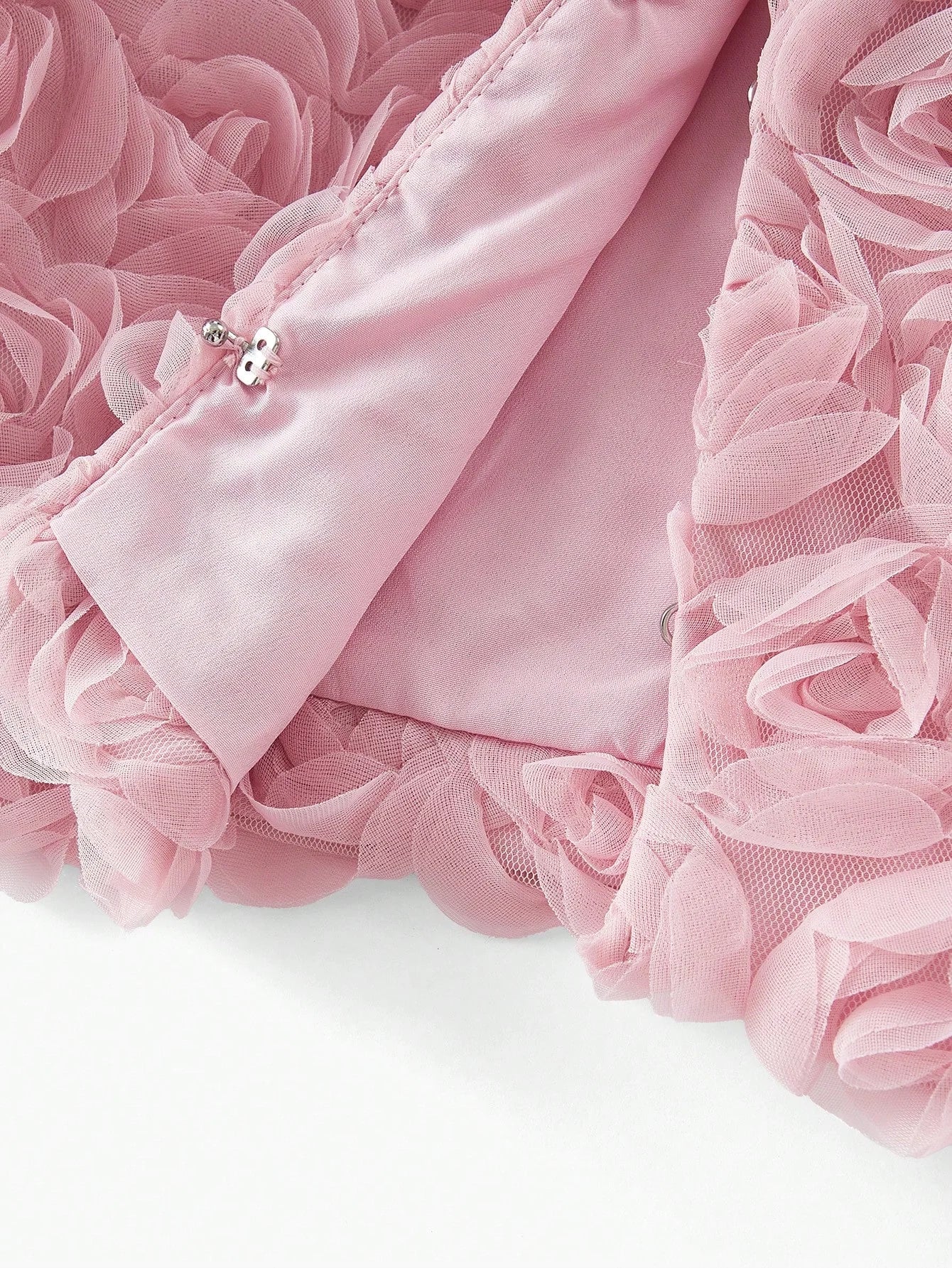 PREMIUM MESH FLORAL PATCHED BOXY COAT VALENTINES DAY